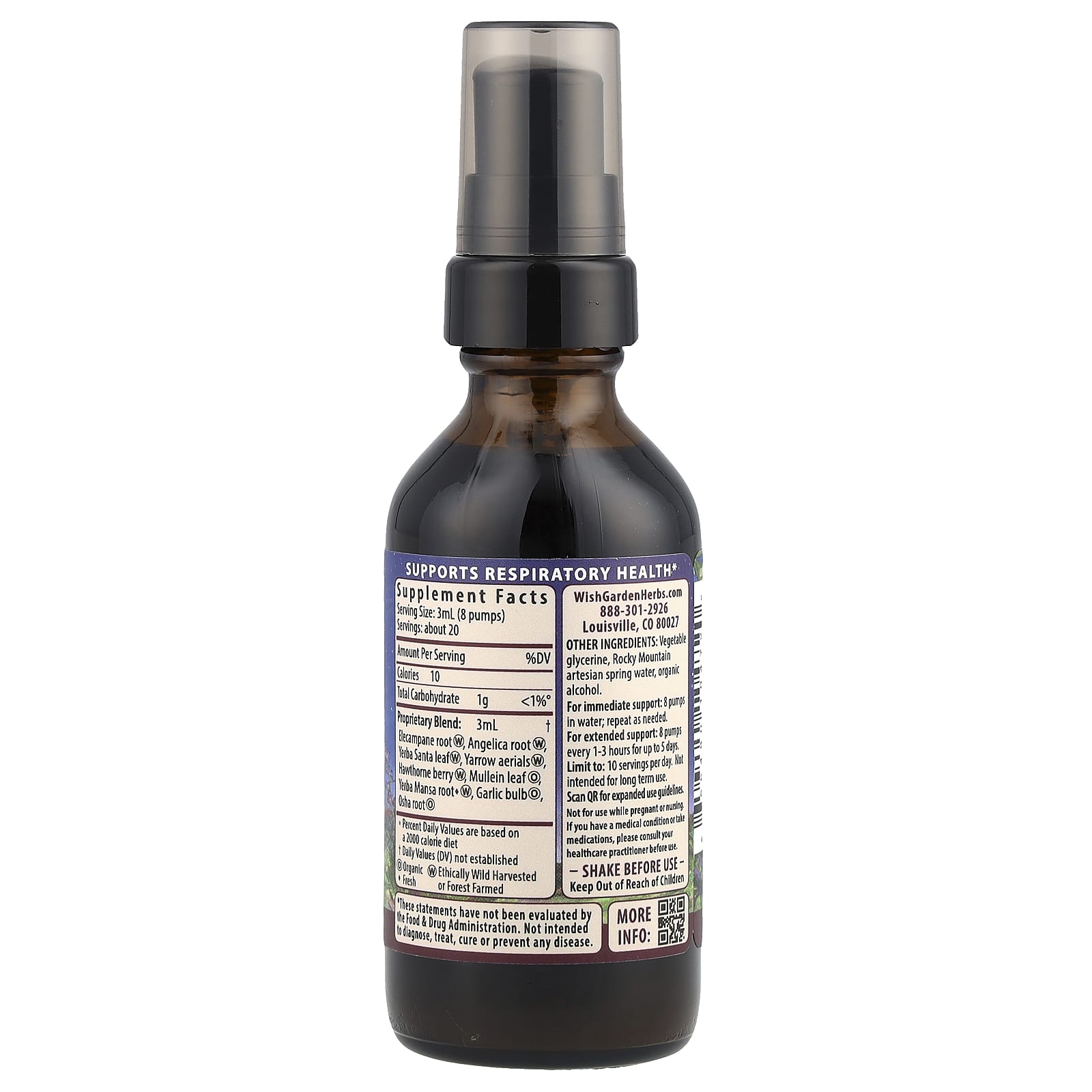 WishGarden Herbs, Deep Lung™ & Bronchial Support, 2 fl oz (59 ml) - Image 2