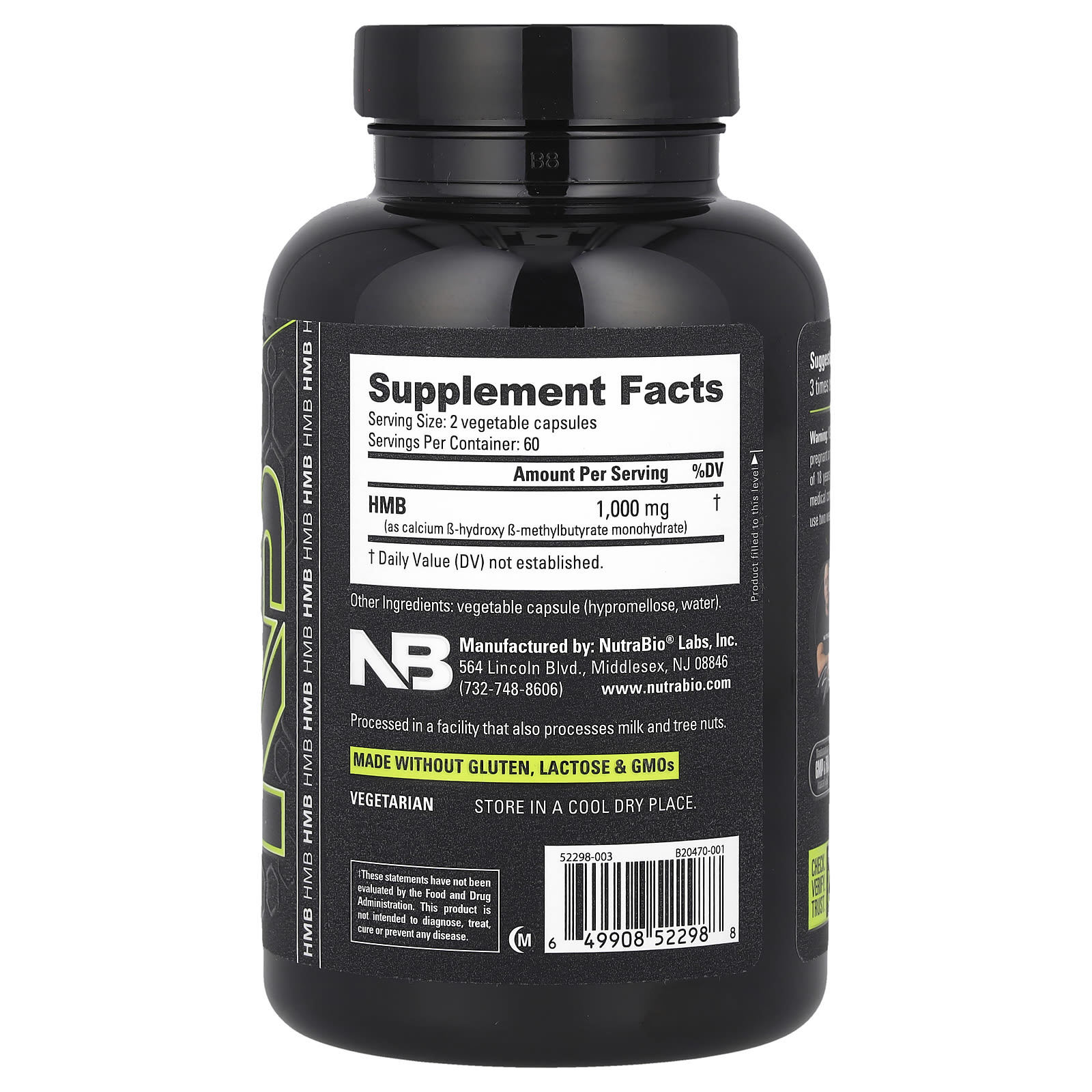 NutraBio, Performance, HMB, 120 Capsules (500 mg per Capsule) - Image 2