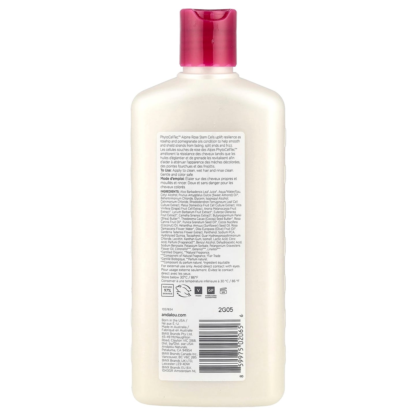 Andalou Naturals 1000 Roses Complex Conditioner for Moisture & Color Care - Image 2