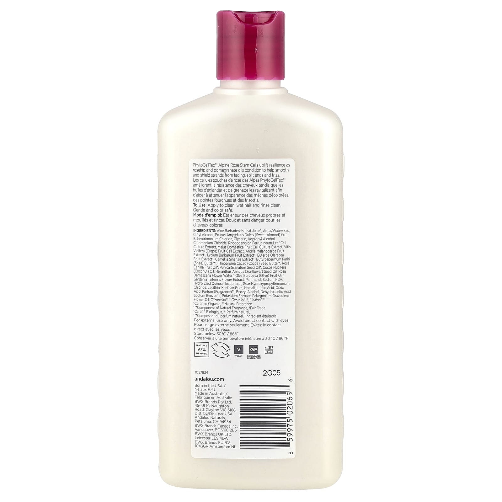 Andalou Naturals 1000 Roses Complex Conditioner for Moisture & Color Care - Image 2
