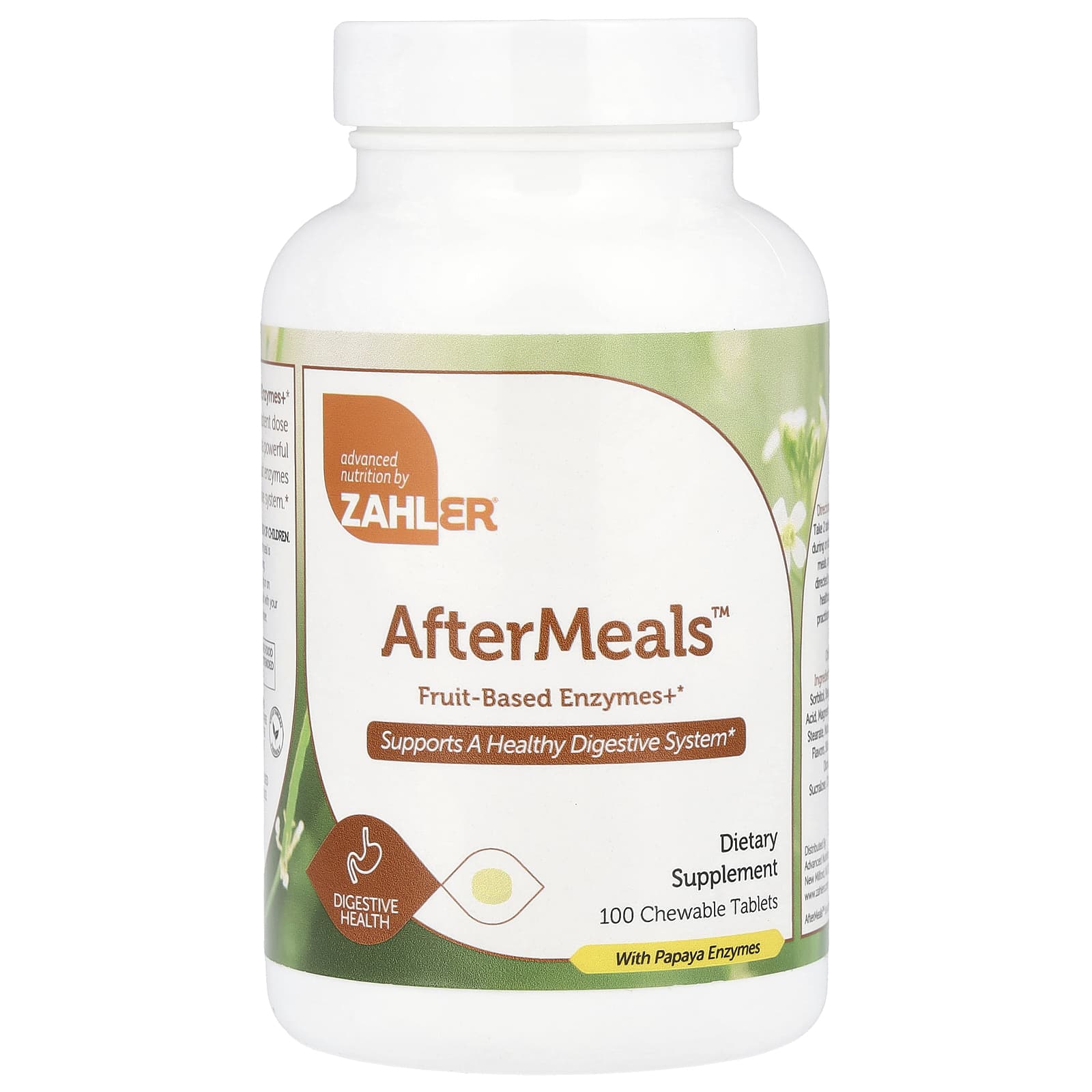 Zahler, AfterMeals™, Fruit-Based Enzymes+, 100 Chewable Tablets - Image 1