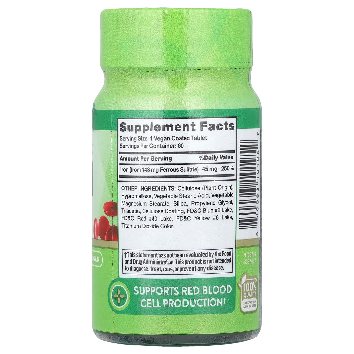 Nature's Truth, Slow Release Iron, 45 mg, 60 Coated Tablets - Image 2