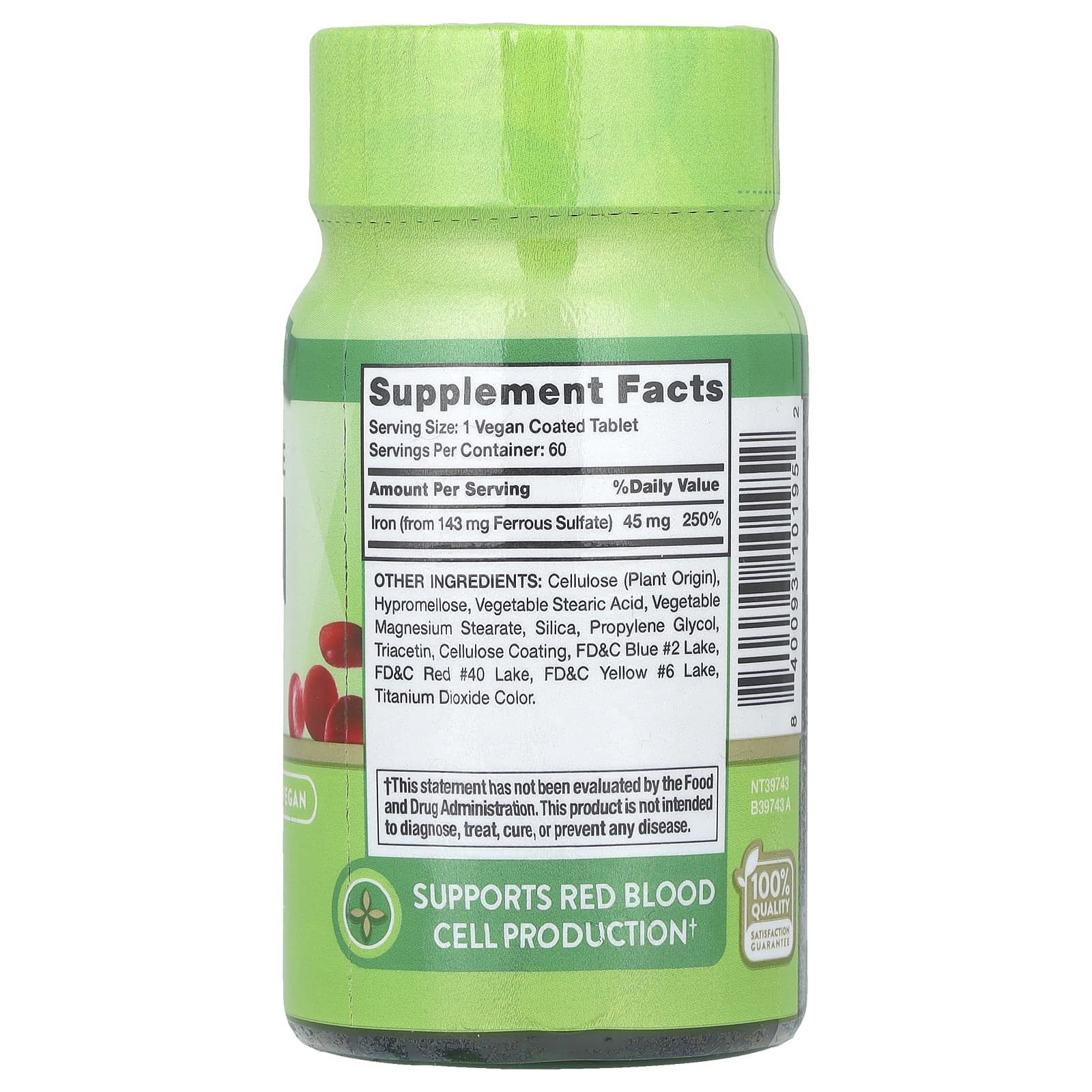 Nature's Truth, Slow Release Iron, 45 mg, 60 Coated Tablets - Image 2