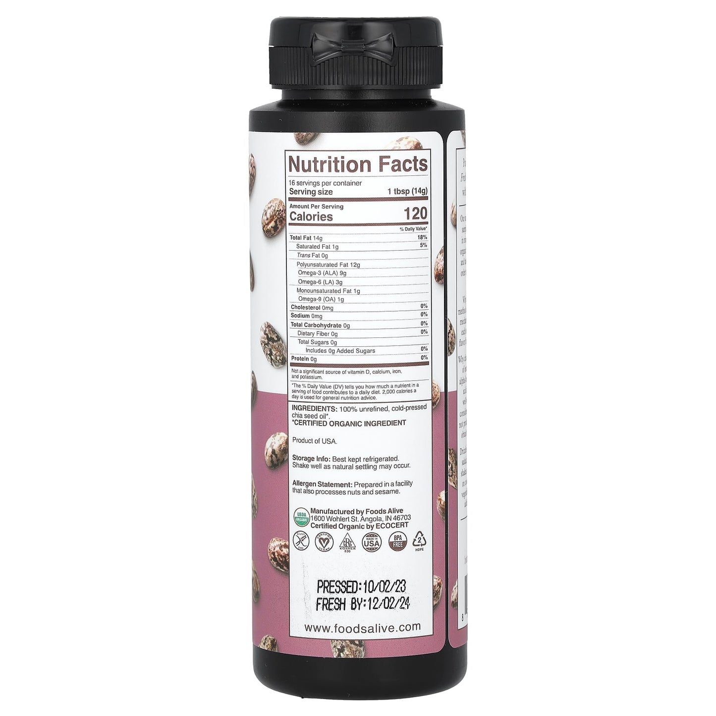 Cold-Pressed Organic Chia Oil - 100% Vegan & Gluten-Free - Image 2