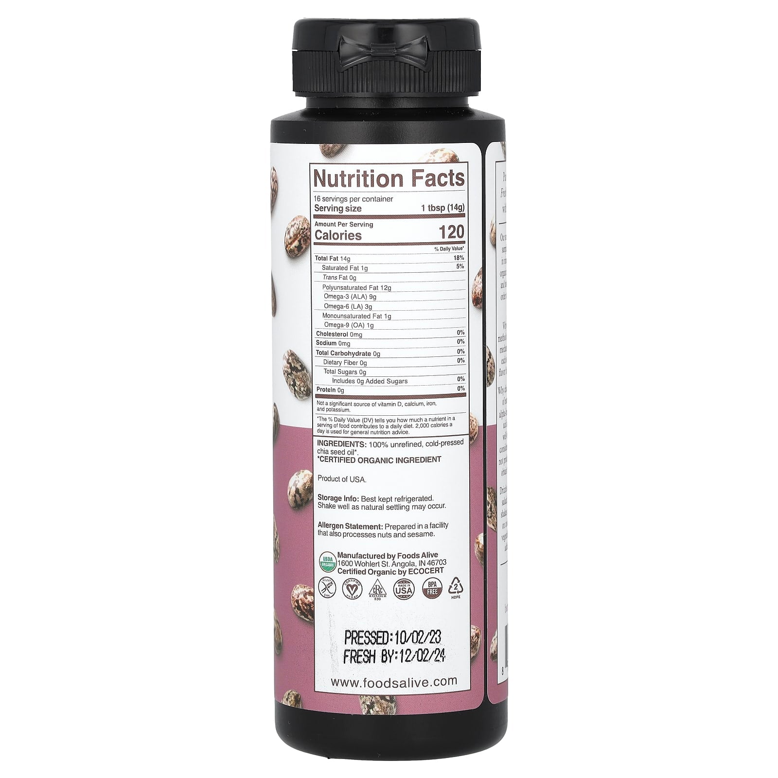 Cold-Pressed Organic Chia Oil - 100% Vegan & Gluten-Free - Image 2