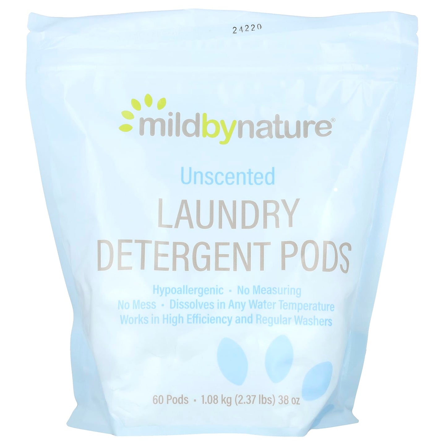 Mild By Nature Laundry Detergent Pods, Unscented, 60 Loads - Image 1