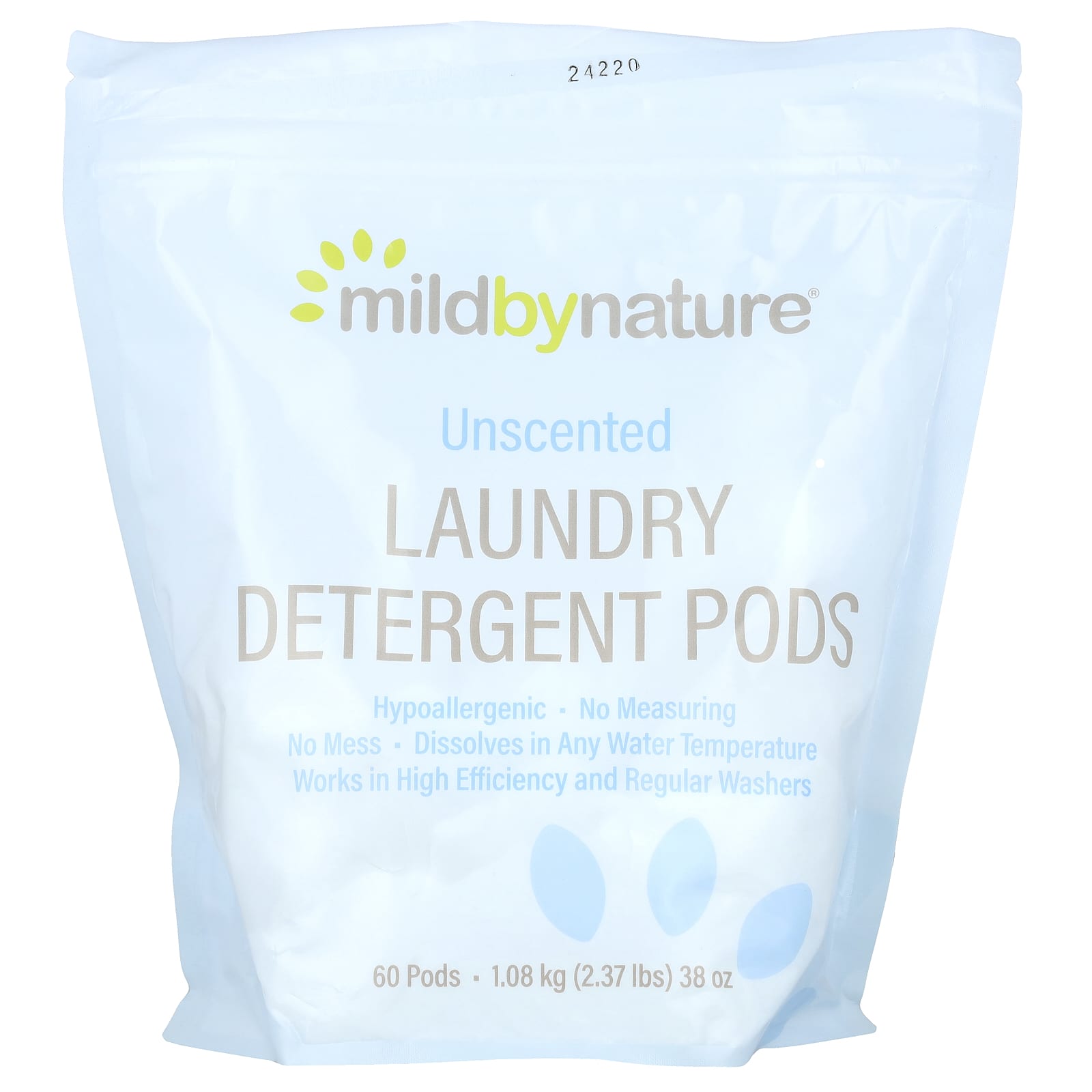 Mild By Nature Laundry Detergent Pods, Unscented, 60 Loads - Image 1