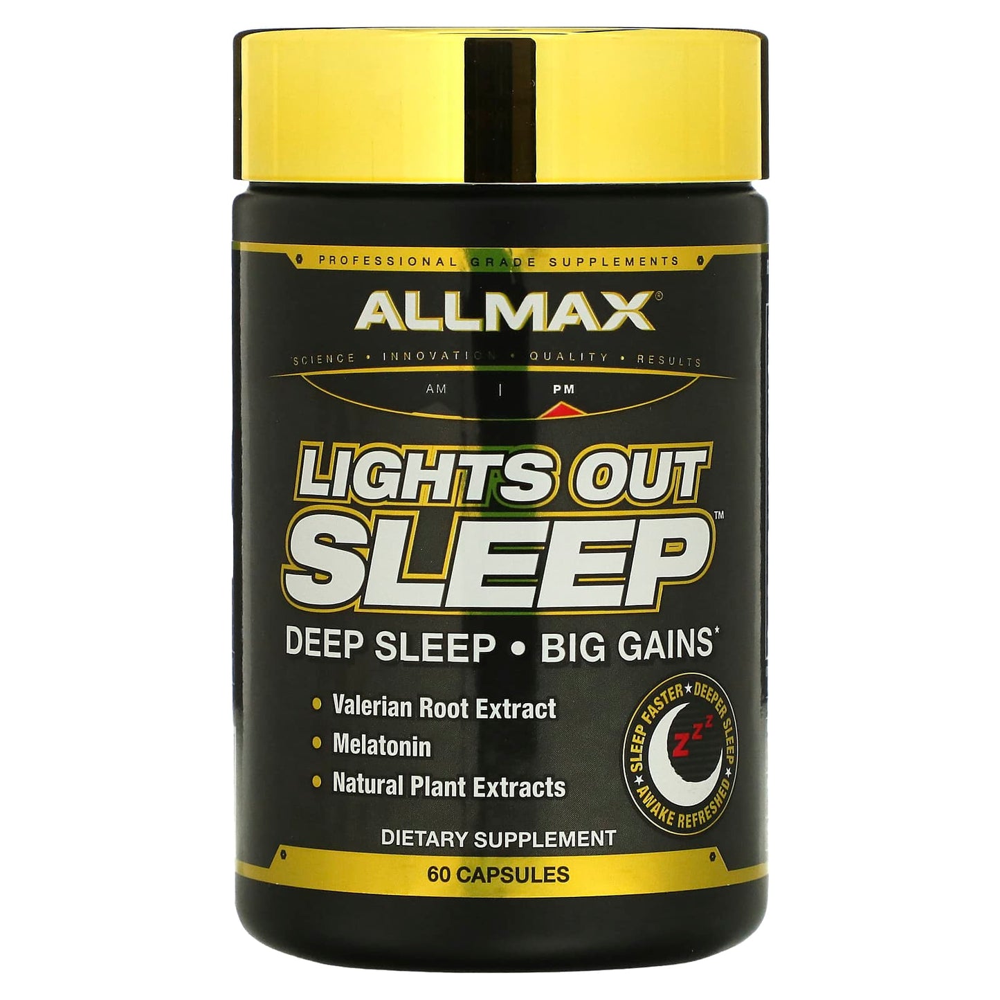 ALLMAX Lights Out Sleep, 60 Capsules - Deep, Restful Sleep Supplement - Image 1
