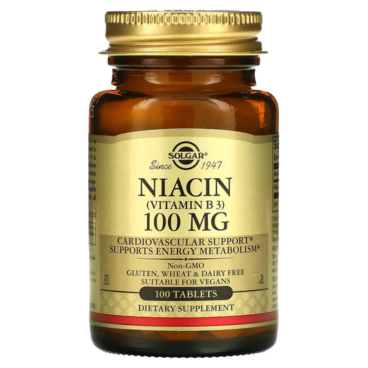 Solgar, Niacin (Vitamin B3), 100 mg, 100 Tablets - Image 1