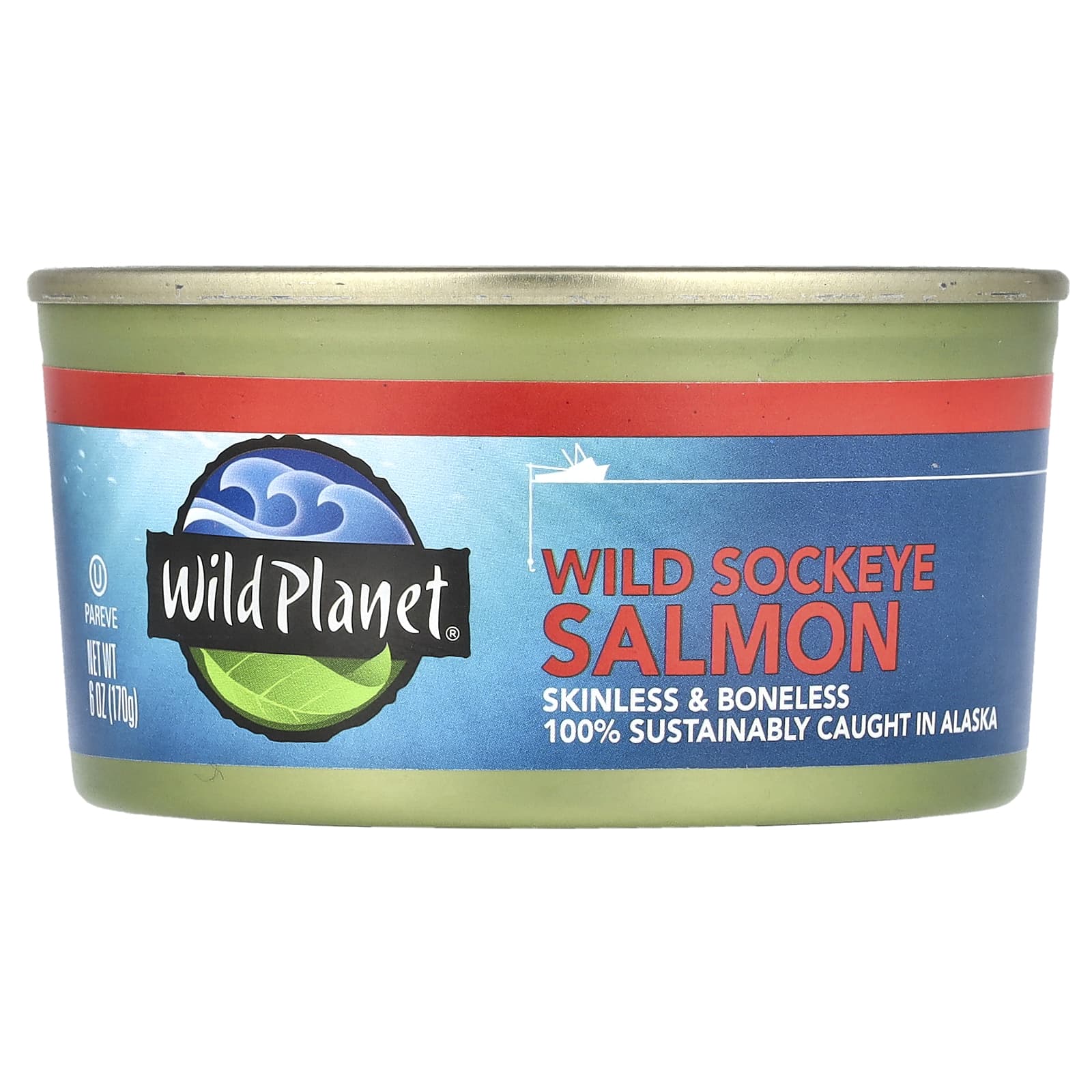 Wild Planet, Wild Sockeye Salmon, Skinless & Boneless, 6 oz (170 g)