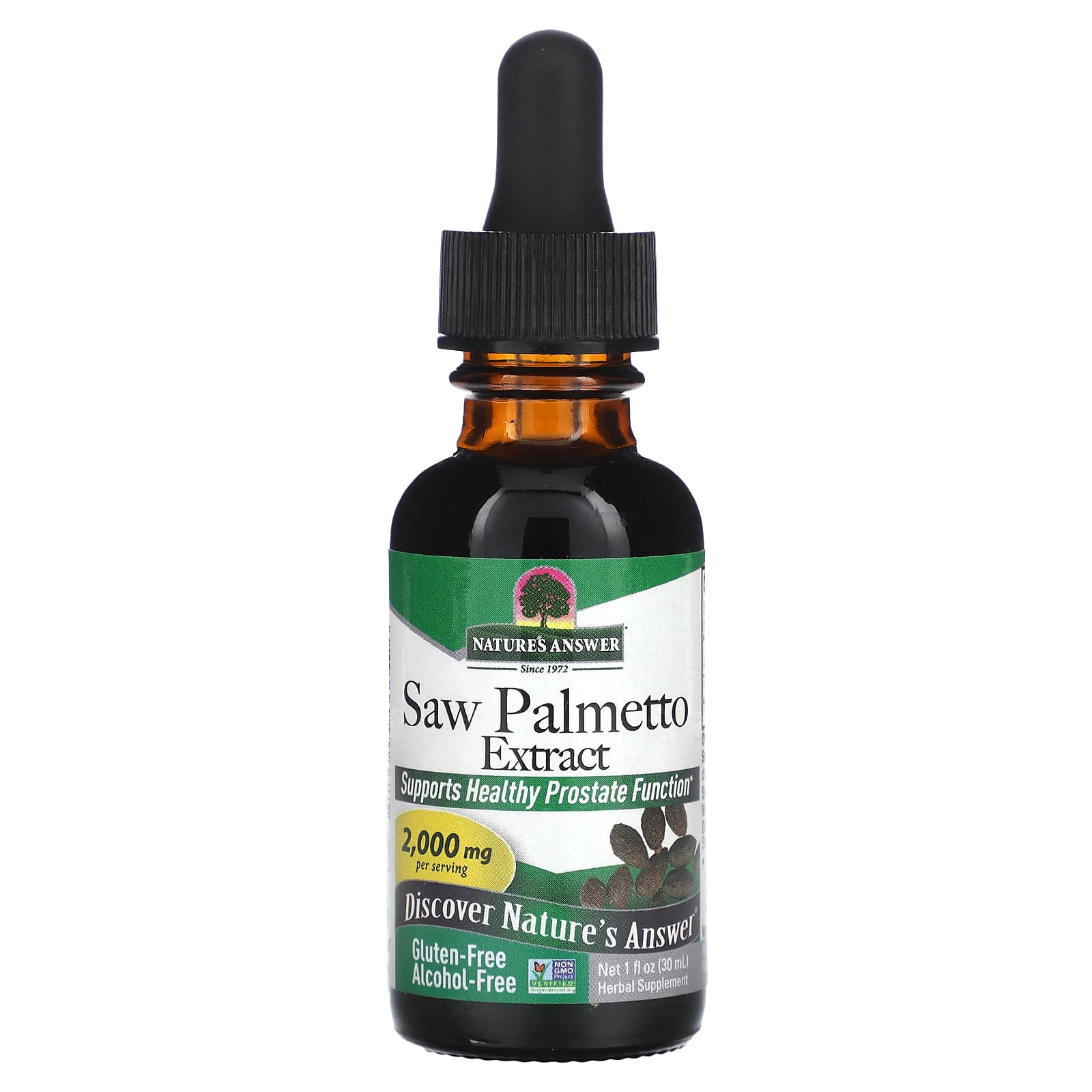 Nature's Answer, Saw Palmetto Extract, Alcohol-Free, 2,000 mg, 1 fl oz (30 ml) - Image 1