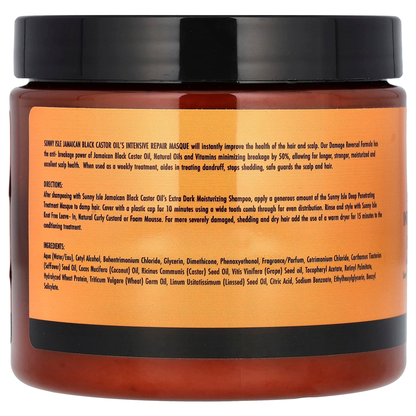 Sunny Isle, Jamaican Black Castor Oil, Intensive Repair Masque, 16 fl oz - Image 2