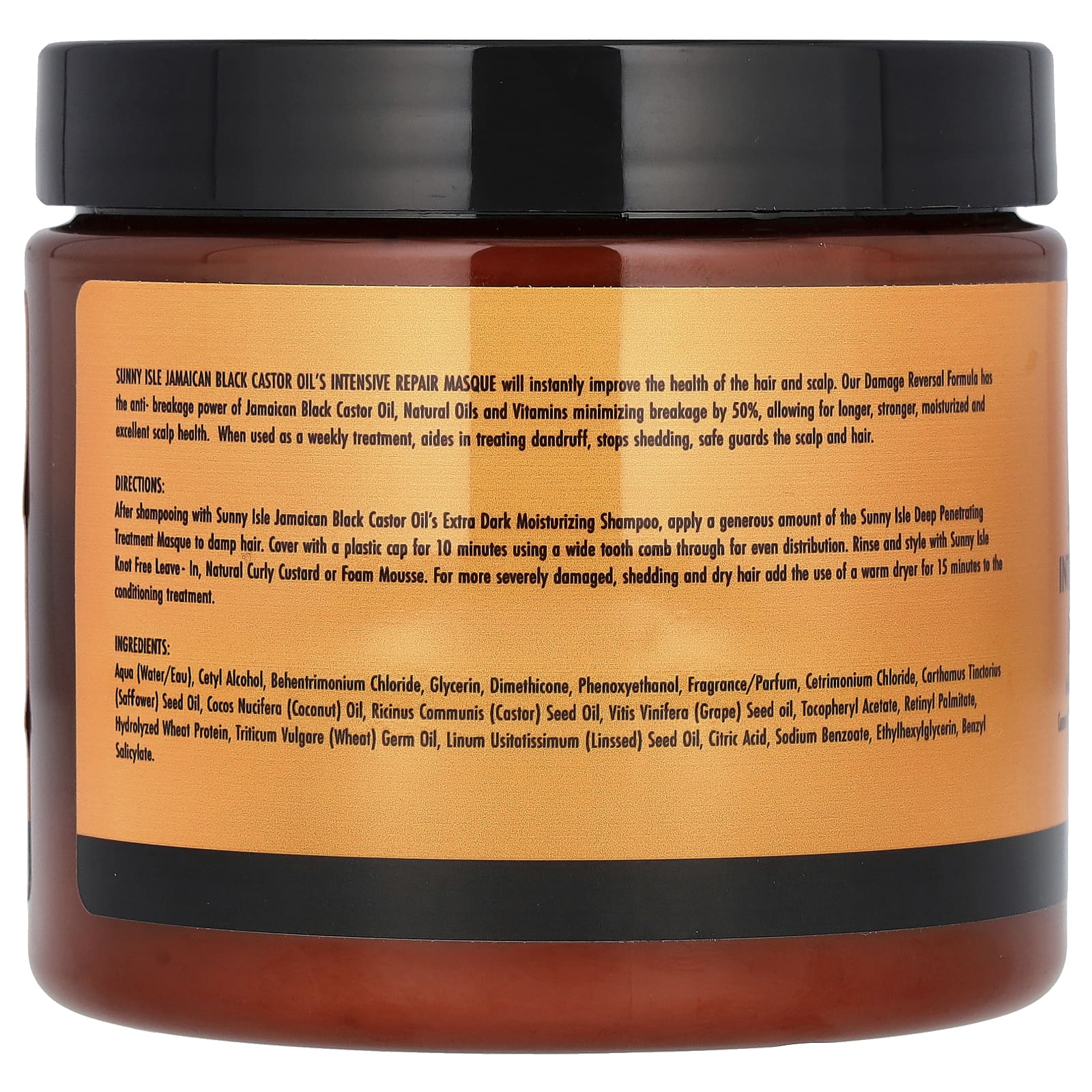 Sunny Isle, Jamaican Black Castor Oil, Intensive Repair Masque, 16 fl oz - Image 2