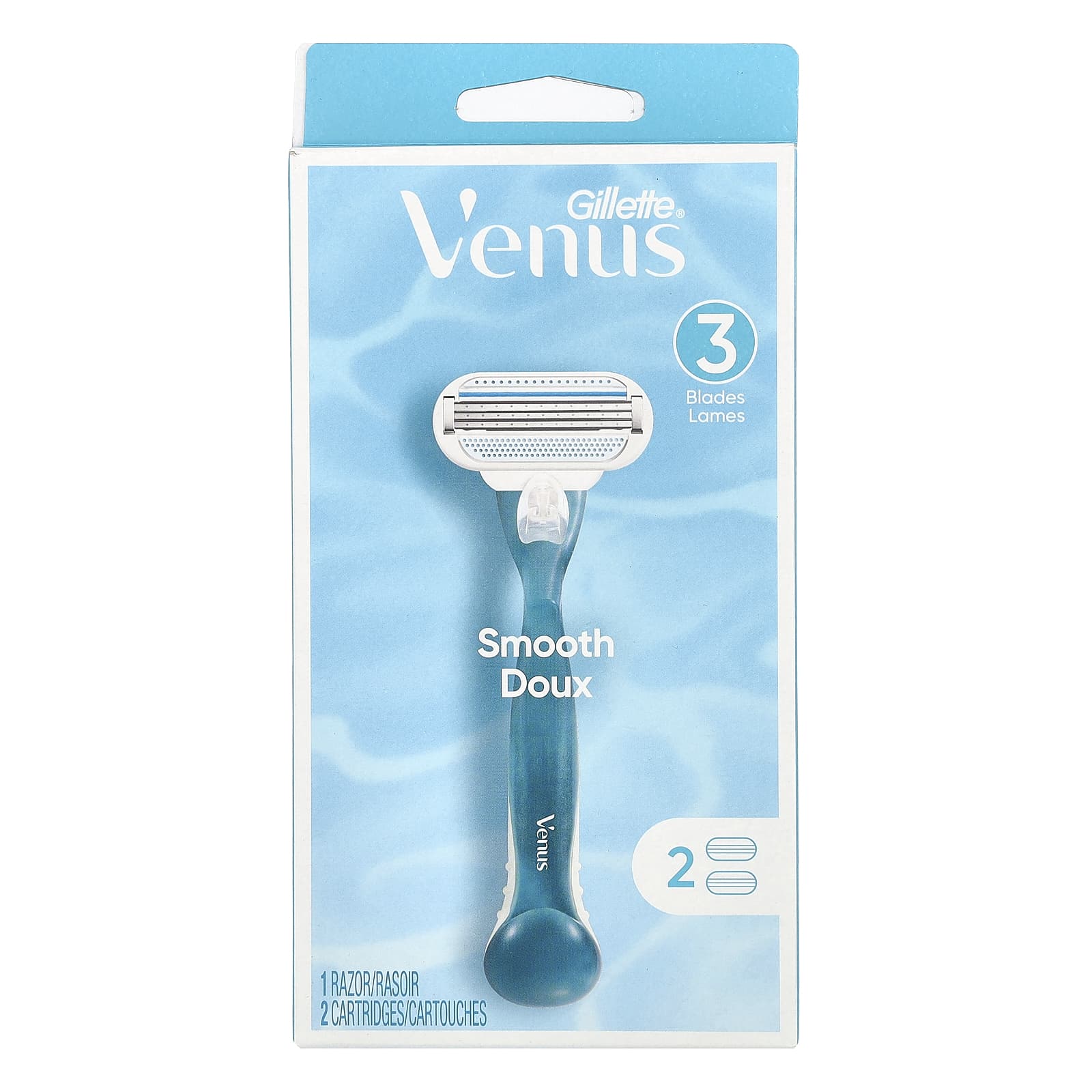 Gillette Venus Razor, Smooth Shaving, 2-Pack Cartridges - Image 1
