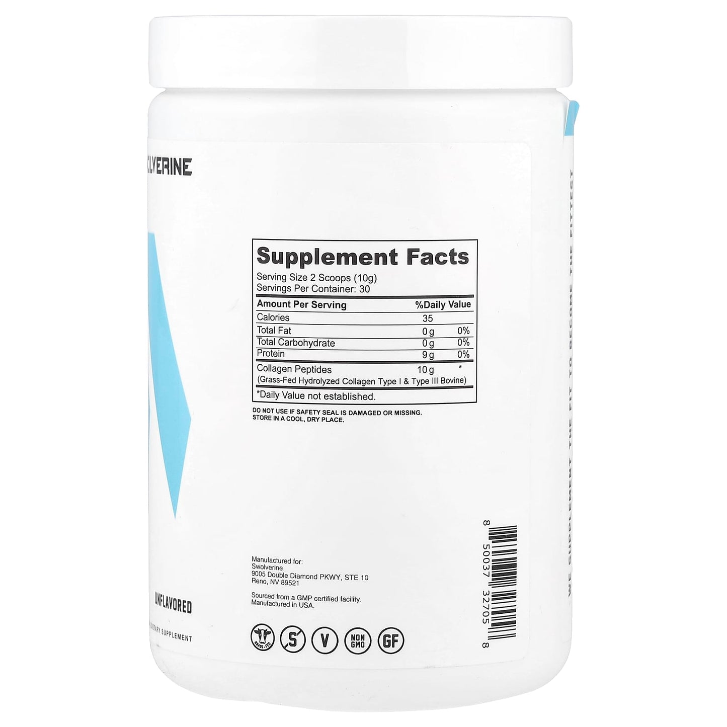 Swolverine, Collagen, Unflavored, 10.58 oz (300 g) - Image 2