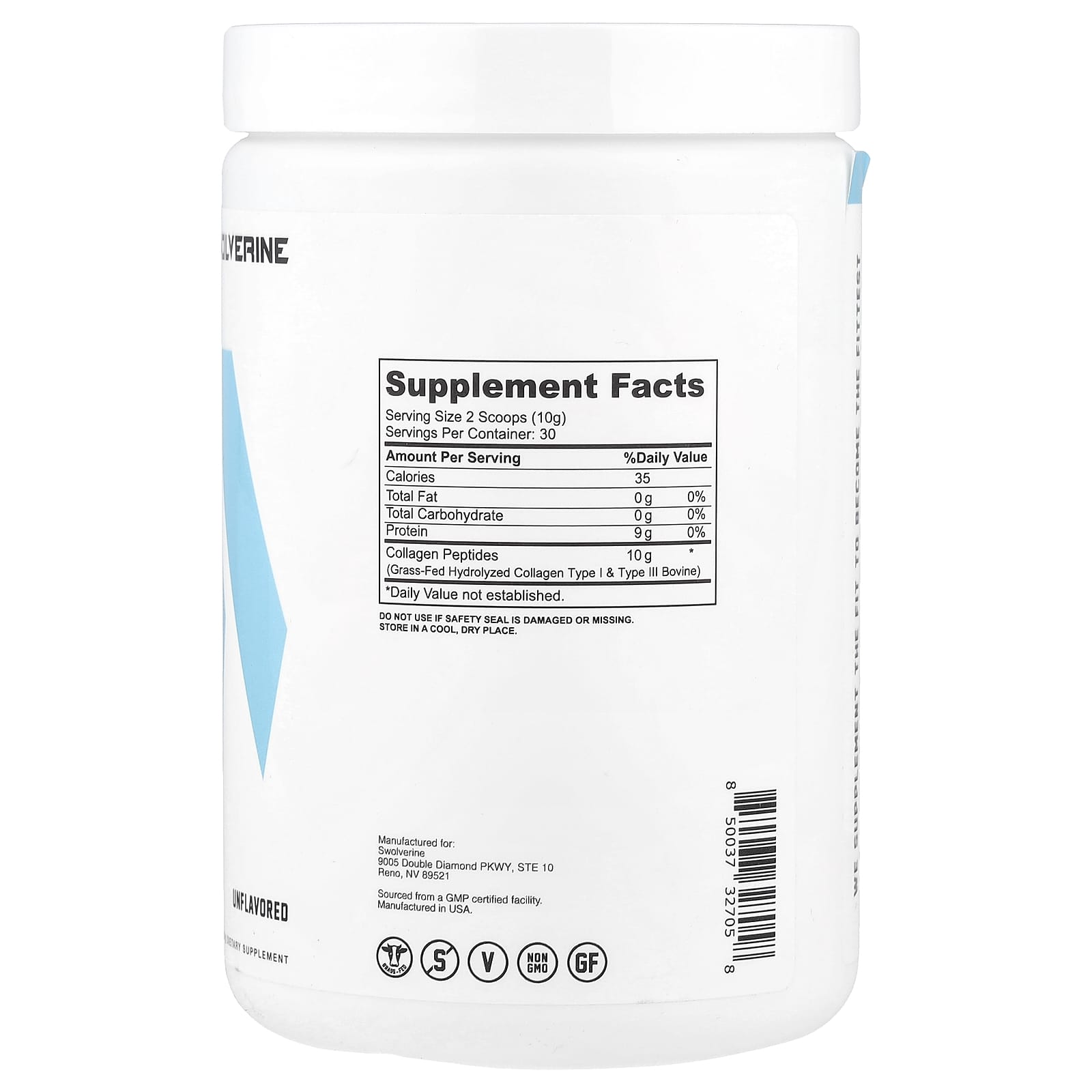 Swolverine, Collagen, Unflavored, 10.58 oz (300 g) - Image 2