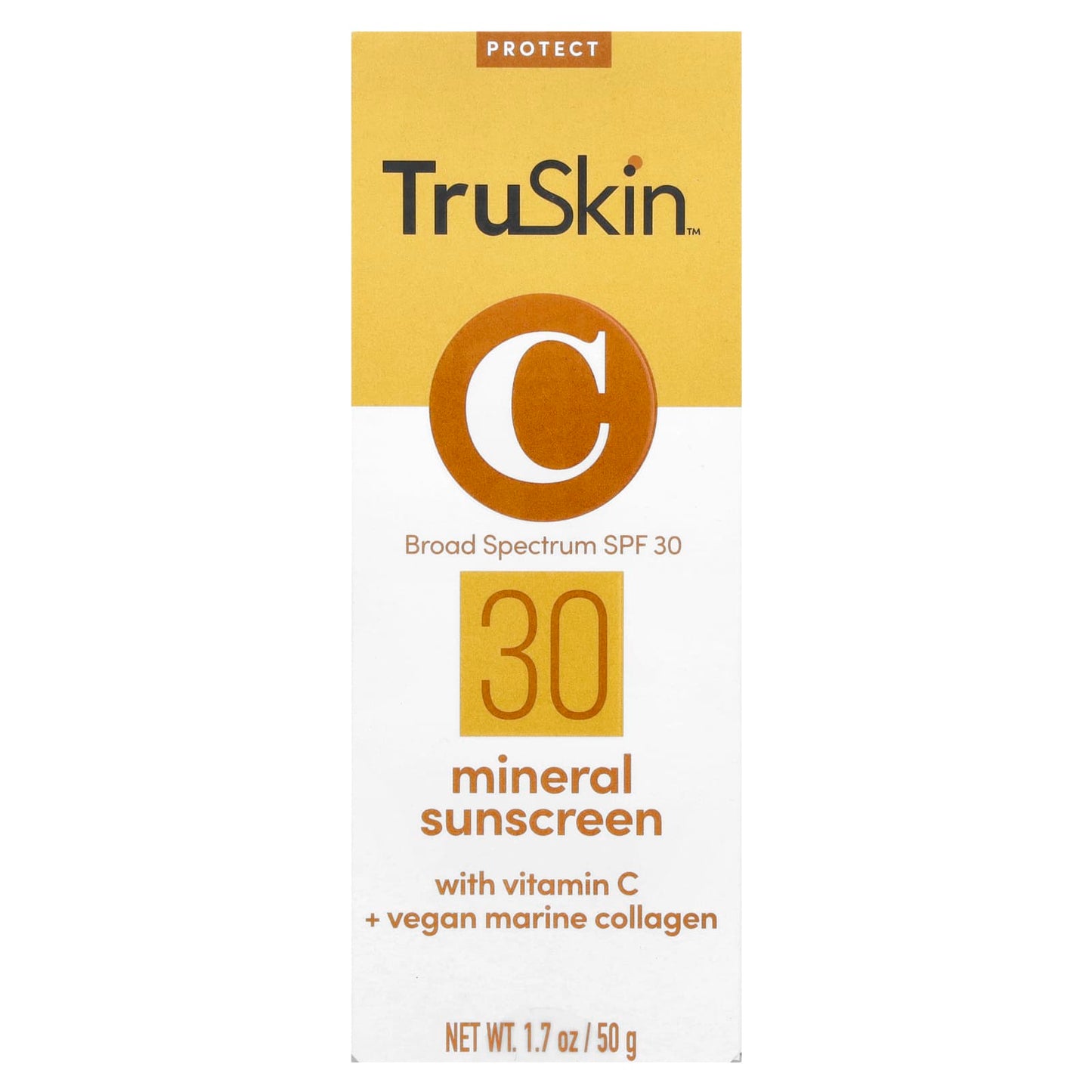 TruSkin, Mineral Sunscreen with Vitamin C + Vegan Marine Collagen, SPF 30, 1.7 oz (50 g) - Image 2