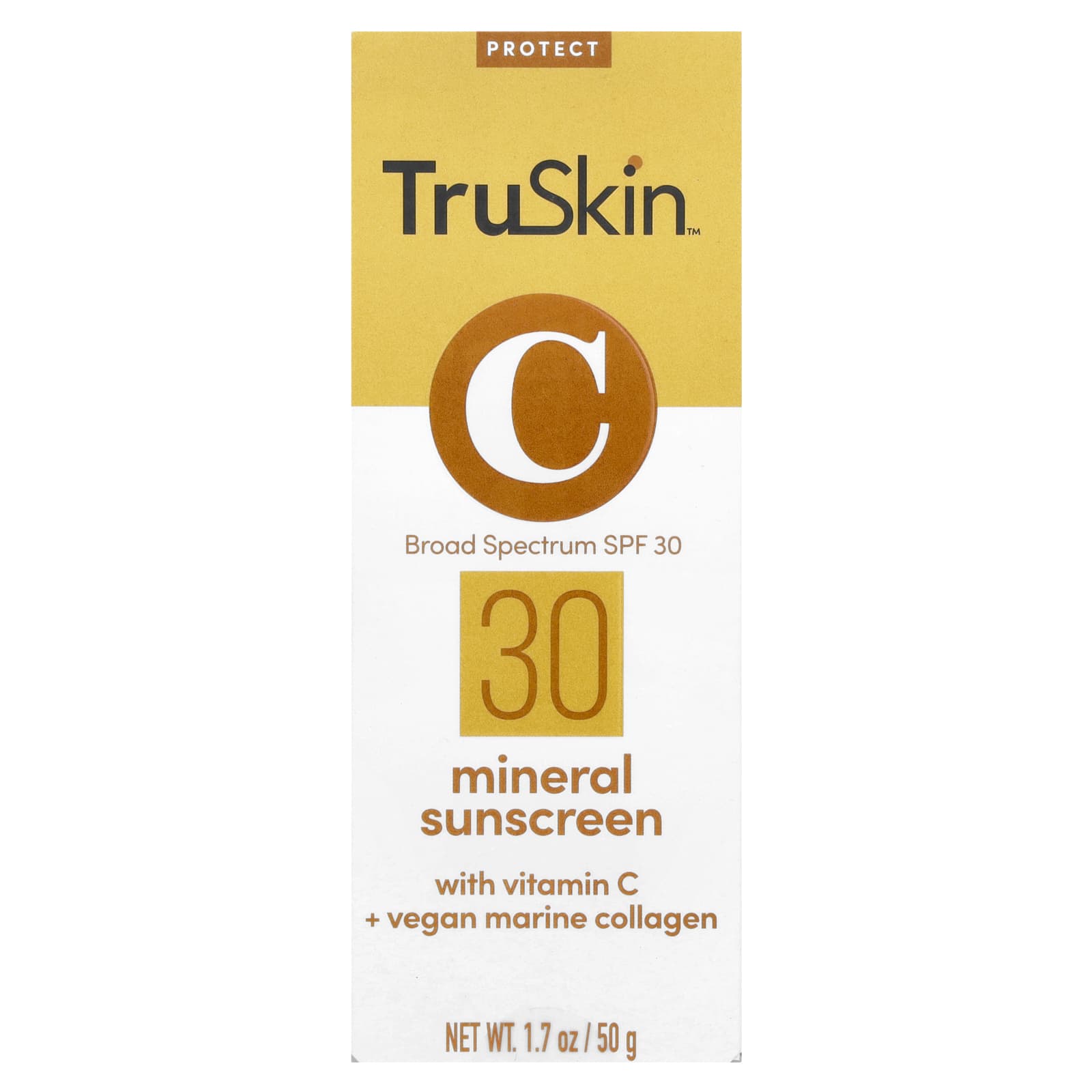 TruSkin, Mineral Sunscreen with Vitamin C + Vegan Marine Collagen, SPF 30, 1.7 oz (50 g) - Image 2