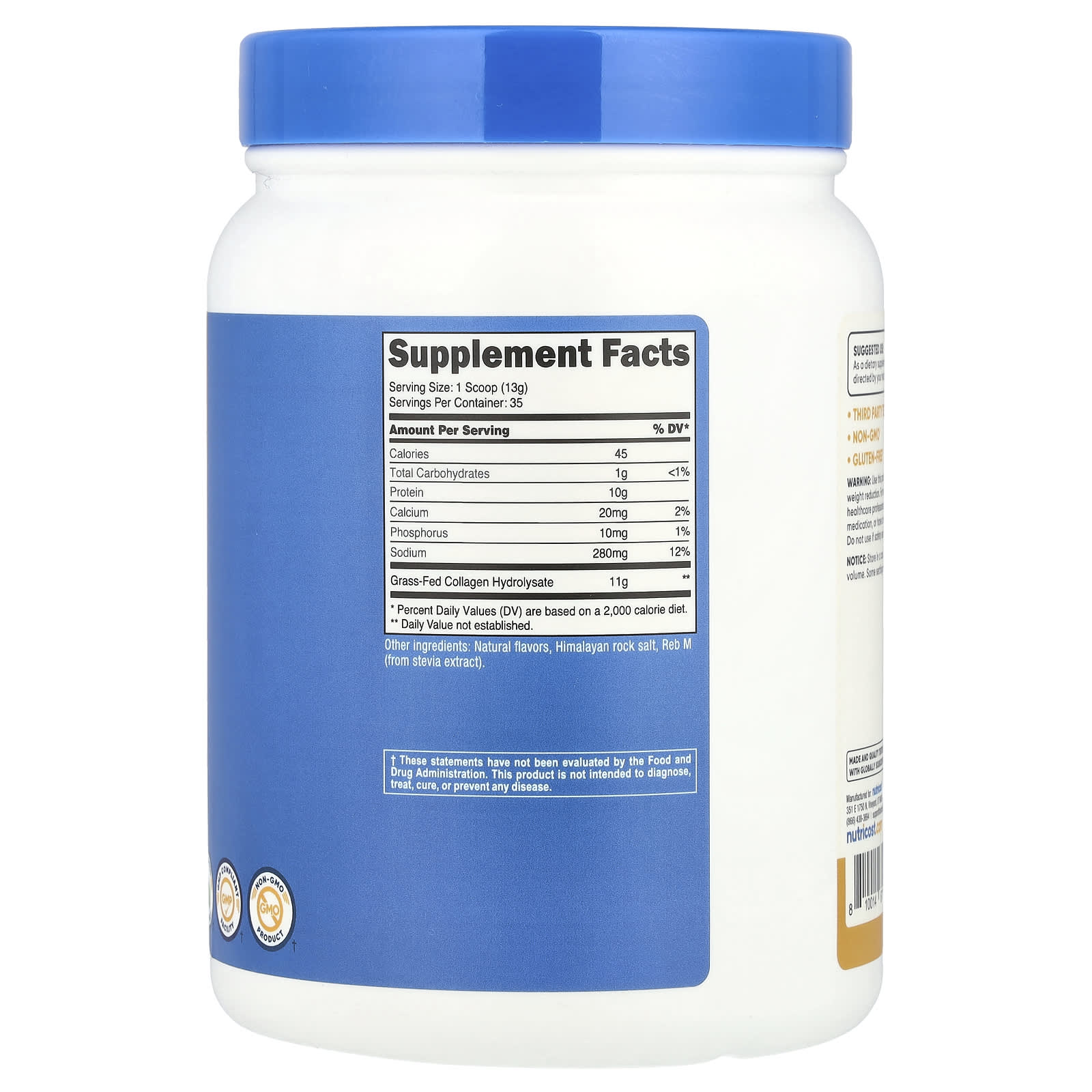 Nutricost, Collagen Hydrolysate, Salted Caramel, 16.2 oz (454 g) - Image 2
