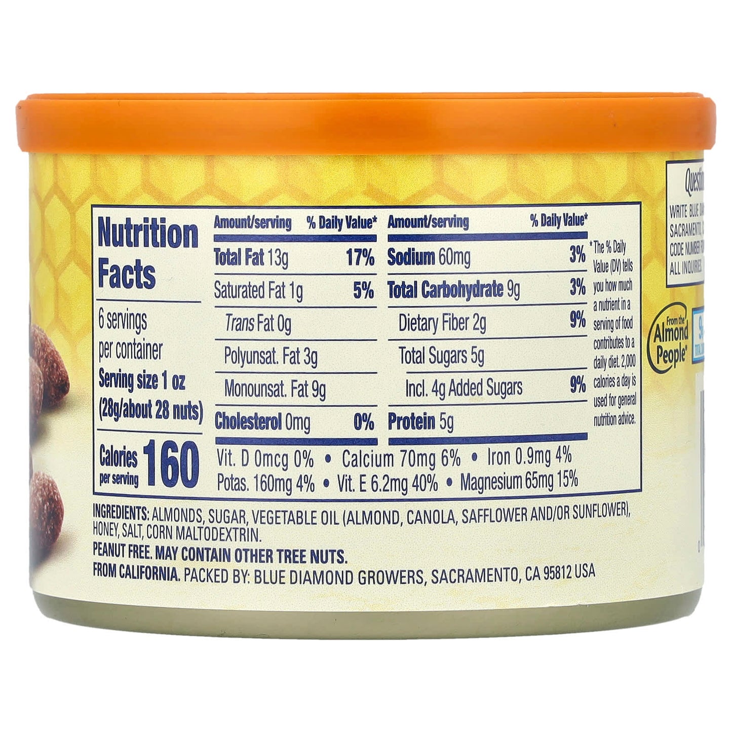Sweet & Crunchy Honey Roasted Almonds by Blue Diamond - 6 oz - Image 2