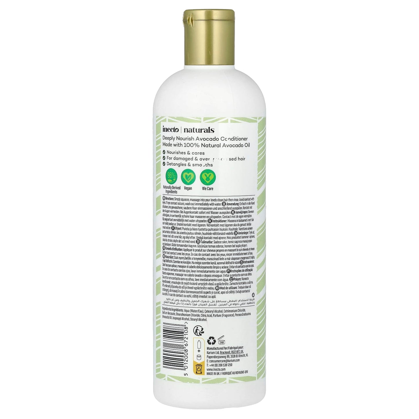 Nourish Damaged Hair with Inecto Avocado Conditioner 500ml - Image 2