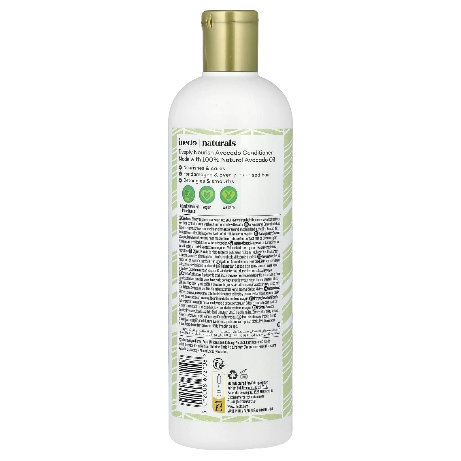 Nourish Damaged Hair with Inecto Avocado Conditioner 500ml - Image 2