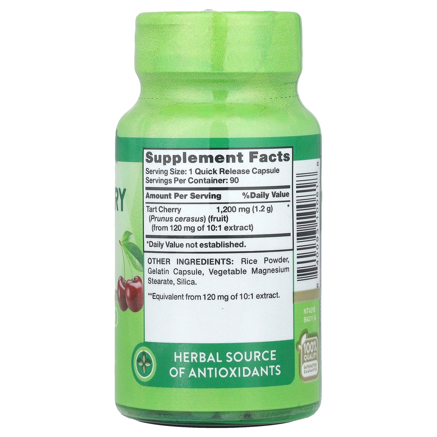 Nature's Truth, Ultra Tart Cherry Extract, 1,200 mg, 90 Quick Release Capsules - Image 2