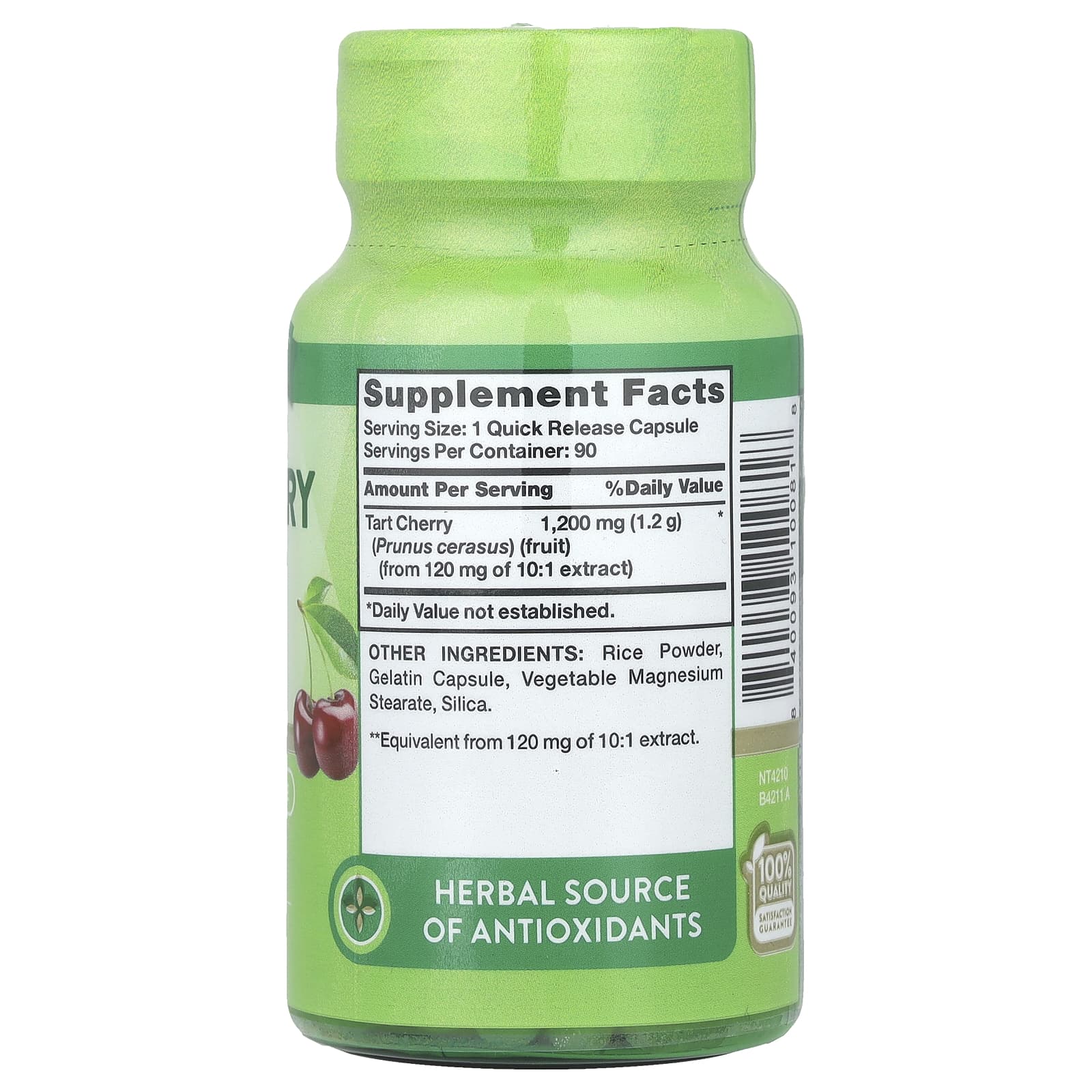 Nature's Truth, Ultra Tart Cherry Extract, 1,200 mg, 90 Quick Release Capsules - Image 2