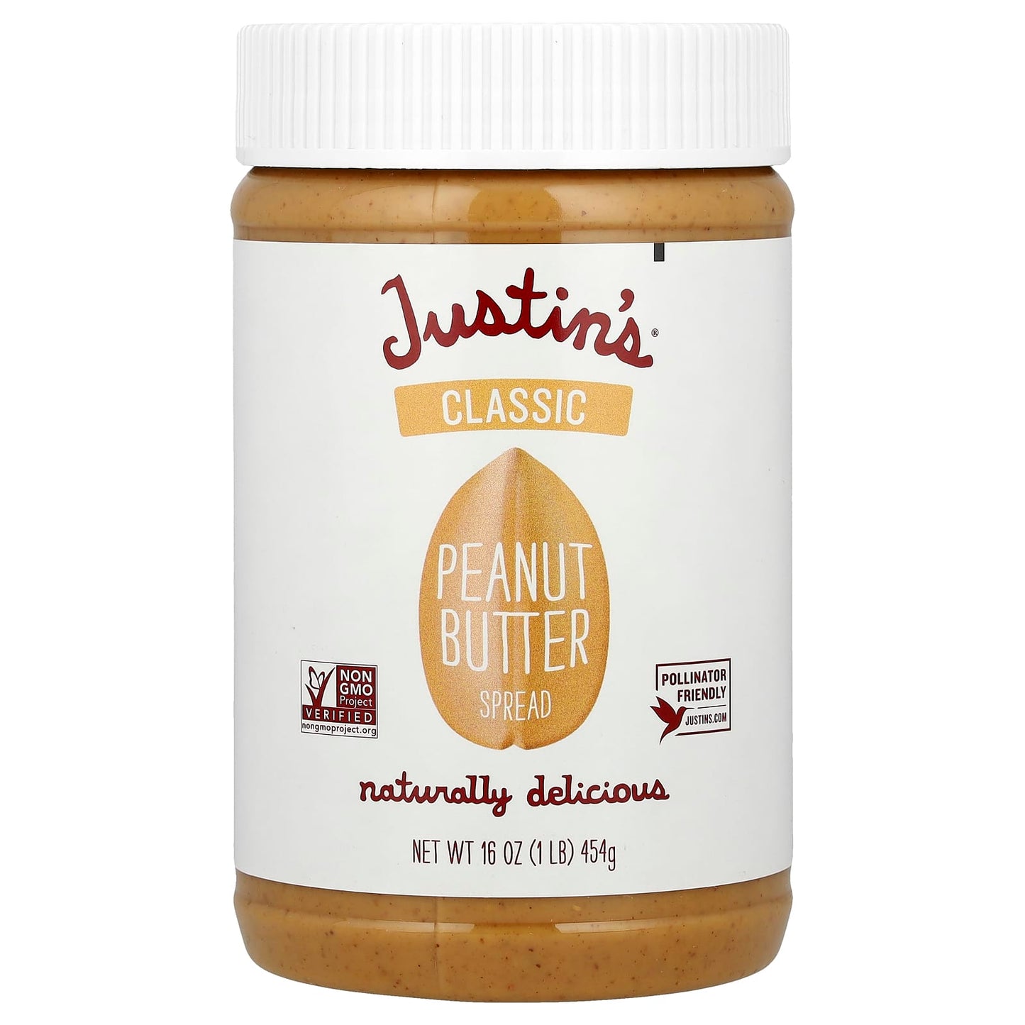 Justin's Classic Peanut Butter Spread, 16 oz - Natural & Delicious - Image 1