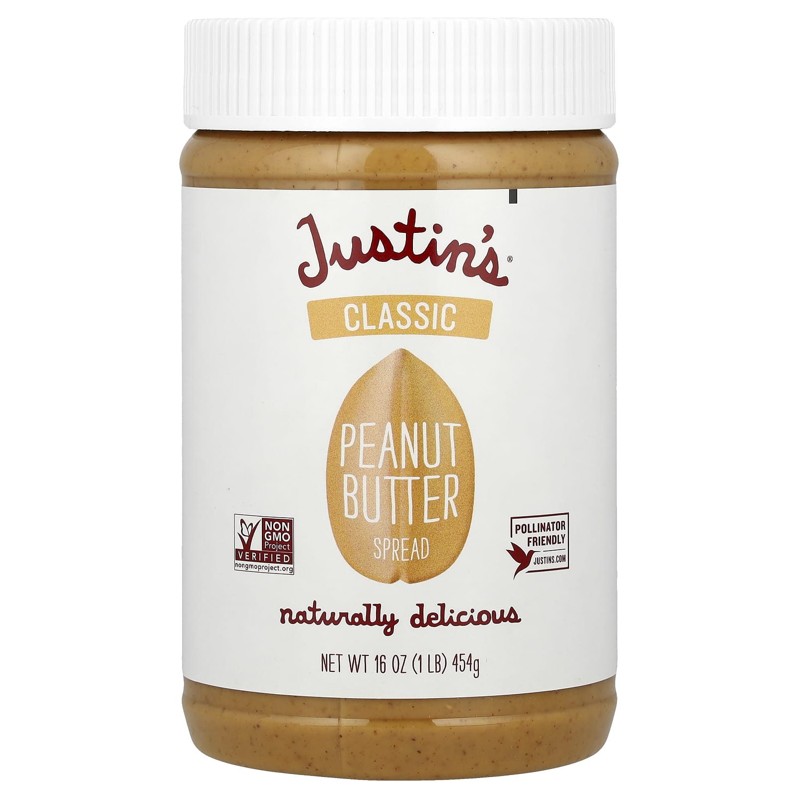 Justin's Classic Peanut Butter Spread, 16 oz - Natural & Delicious - Image 1
