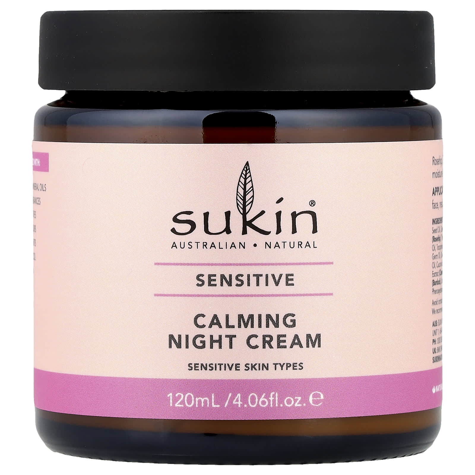 Sukin, Calming Night Cream, Sensitive Skin Types,  4.06 fl oz (120 ml) - Image 1