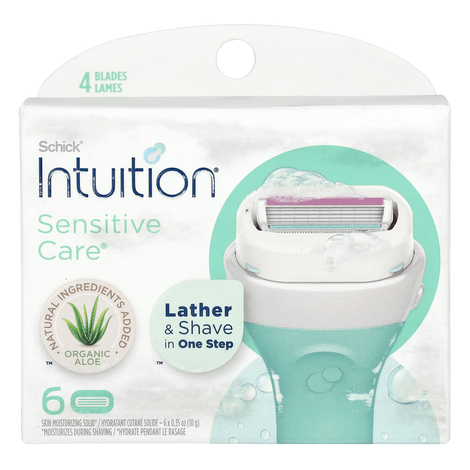 Schick, Intuition, Sensitive Care, Replacement Cartridges, 6 Cartridges - Image 1