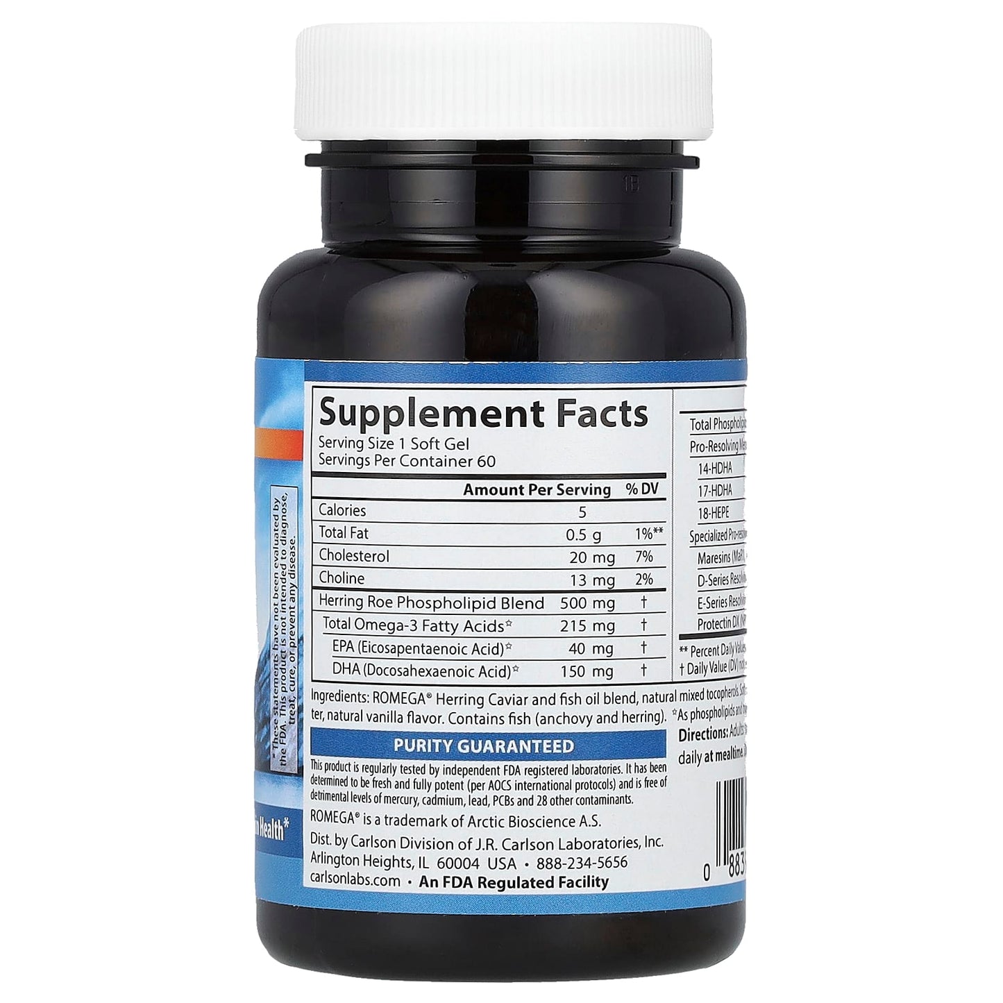 Carlson Omega-3 with Caviar SPMs 60 Soft Gels - Image 2