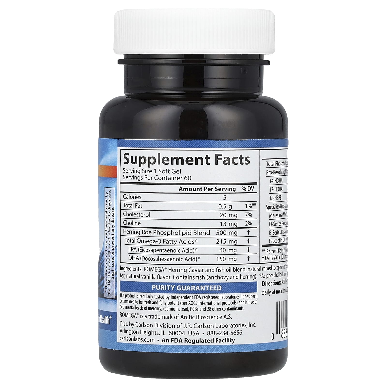Carlson Omega-3 with Caviar SPMs 60 Soft Gels - Image 2