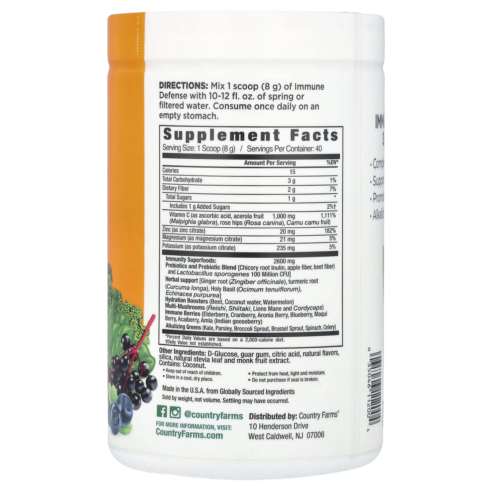 Country Farms, Immune Defense with Vitamin C, Elderberry & Zinc, 11.3 oz (320 g)