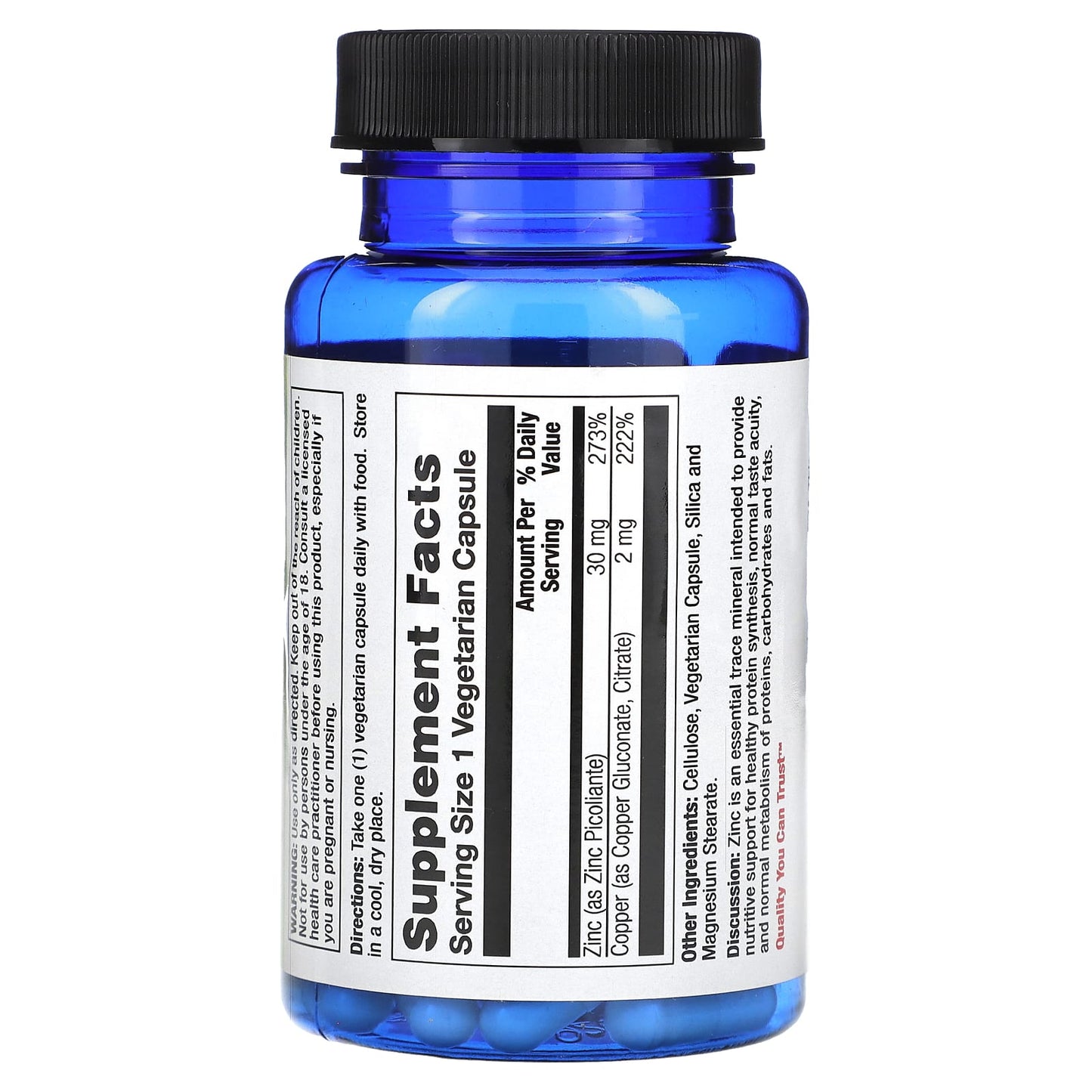 Nature's Life, Zinc, 30 mg, 50 Vegetarian Capsules - Image 2