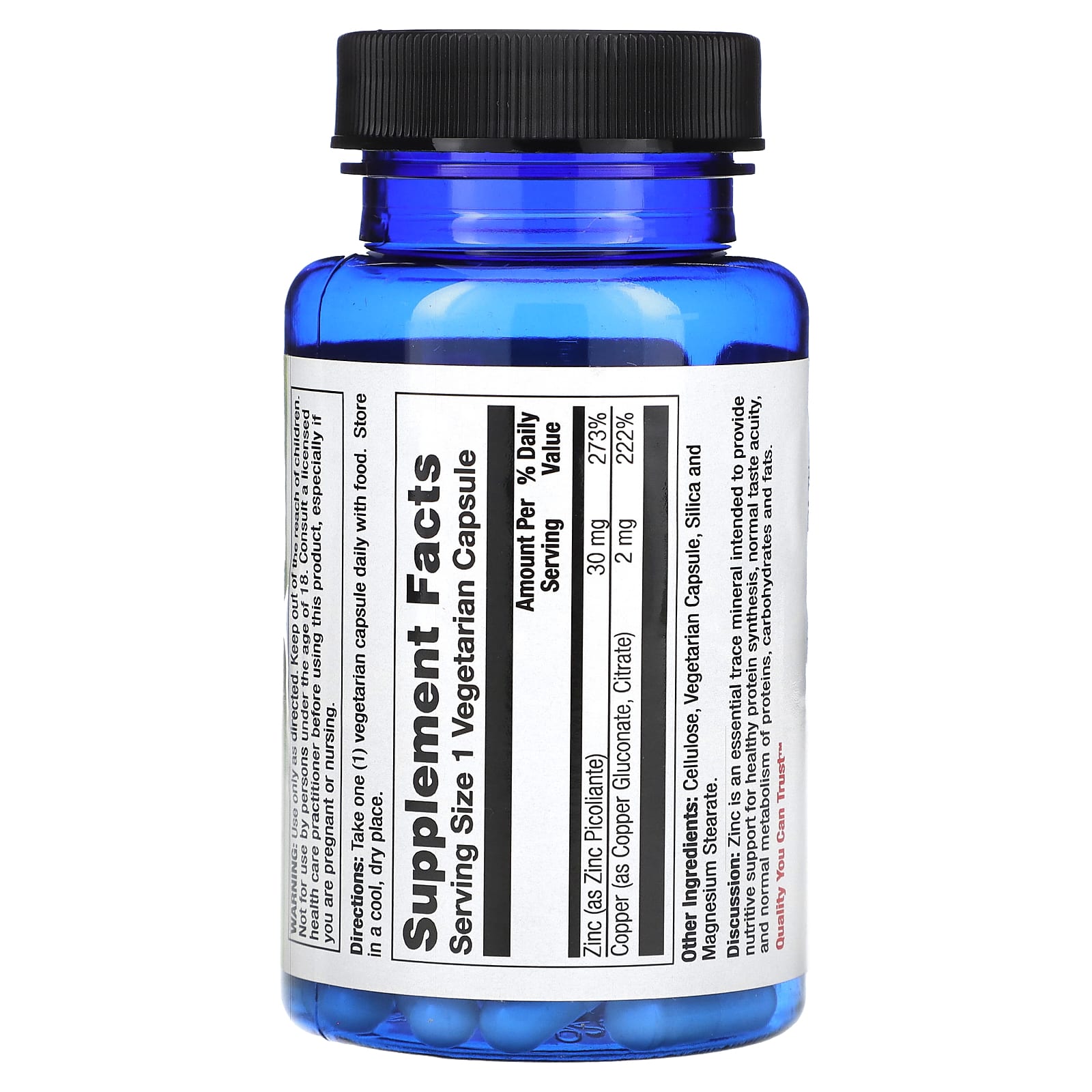 Nature's Life, Zinc, 30 mg, 50 Vegetarian Capsules - Image 2