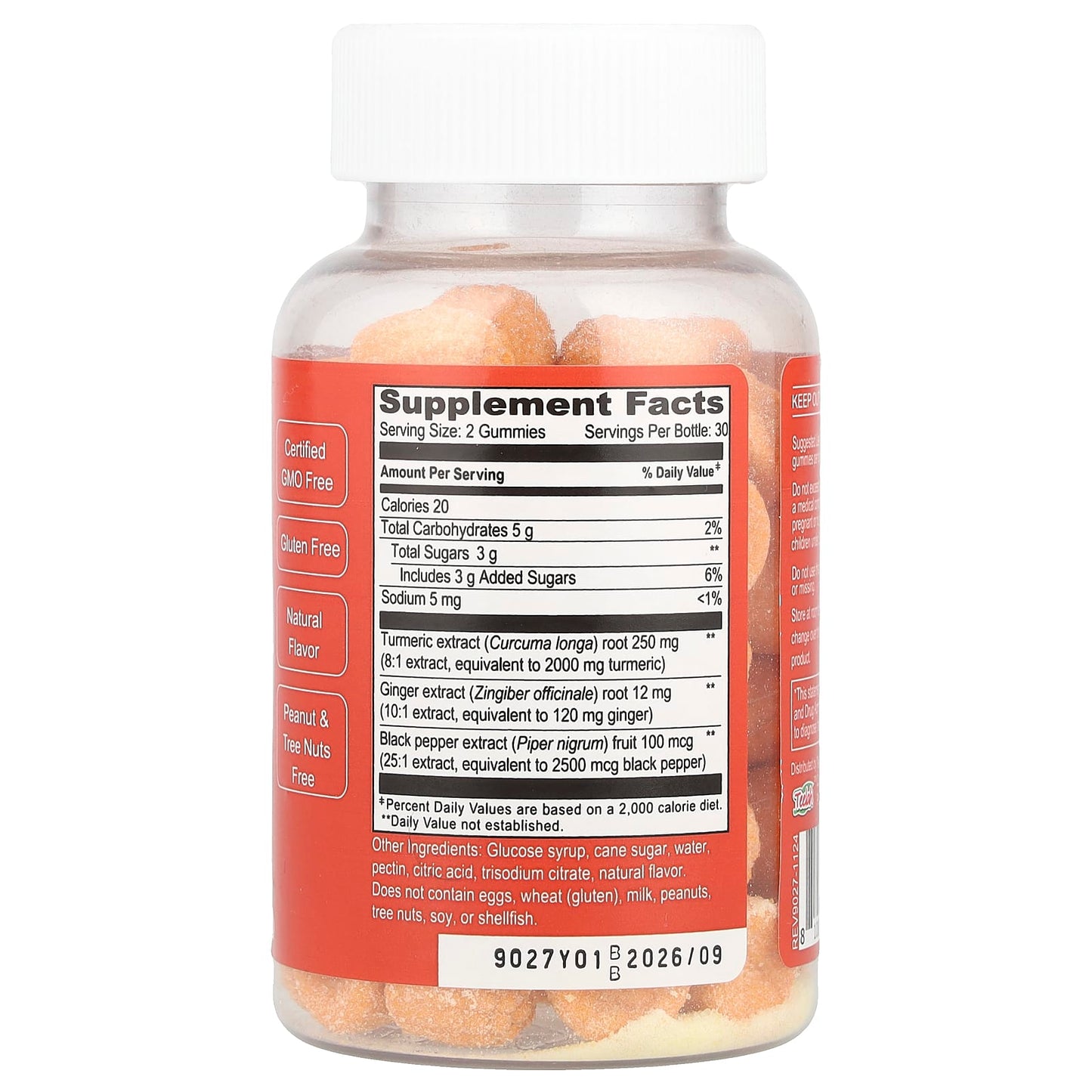 Turmeric Curcumin Gummies with Ginger & Black Pepper by Doctor's Finest - 60 Count - Image 2
