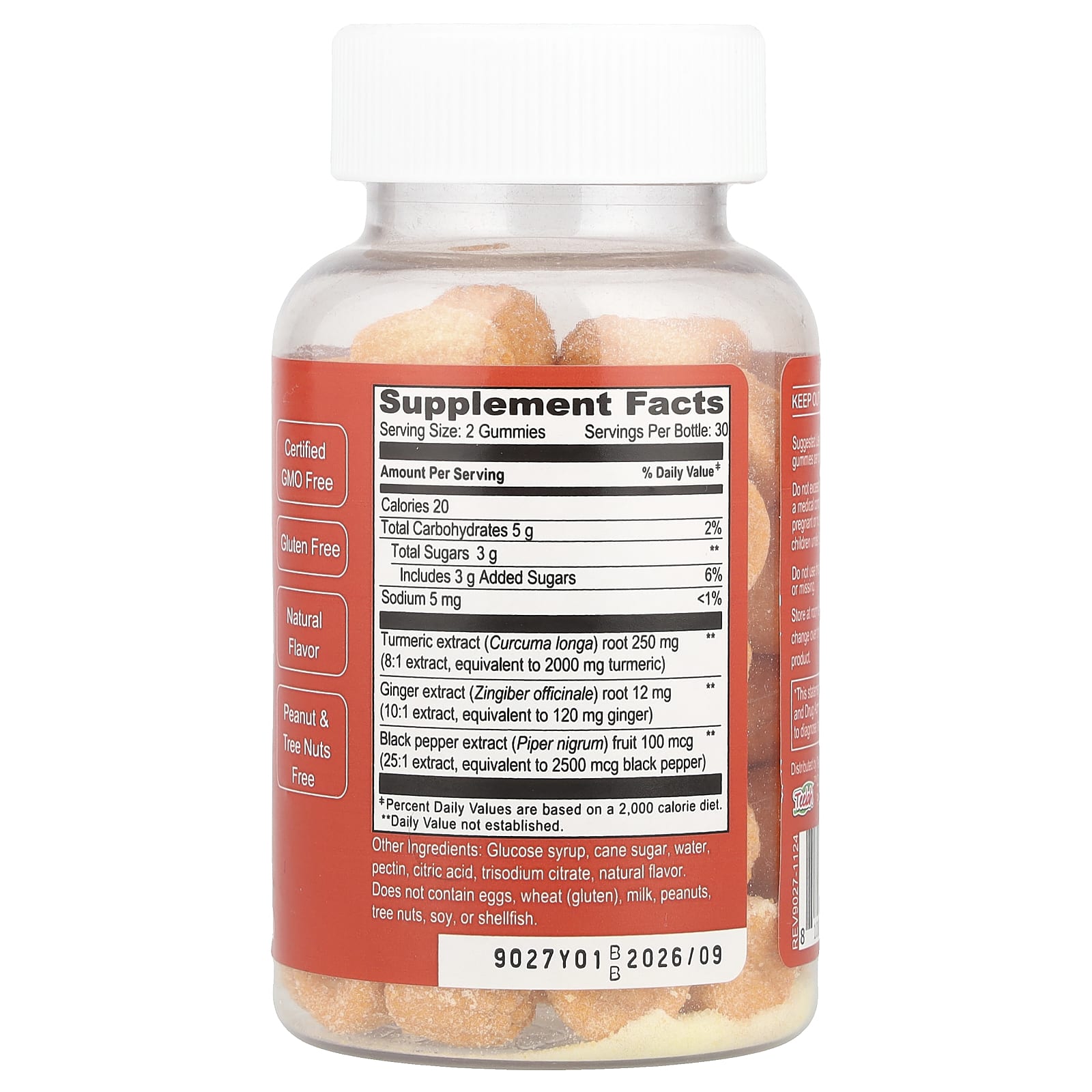 Turmeric Curcumin Gummies with Ginger & Black Pepper by Doctor's Finest - 60 Count - Image 2