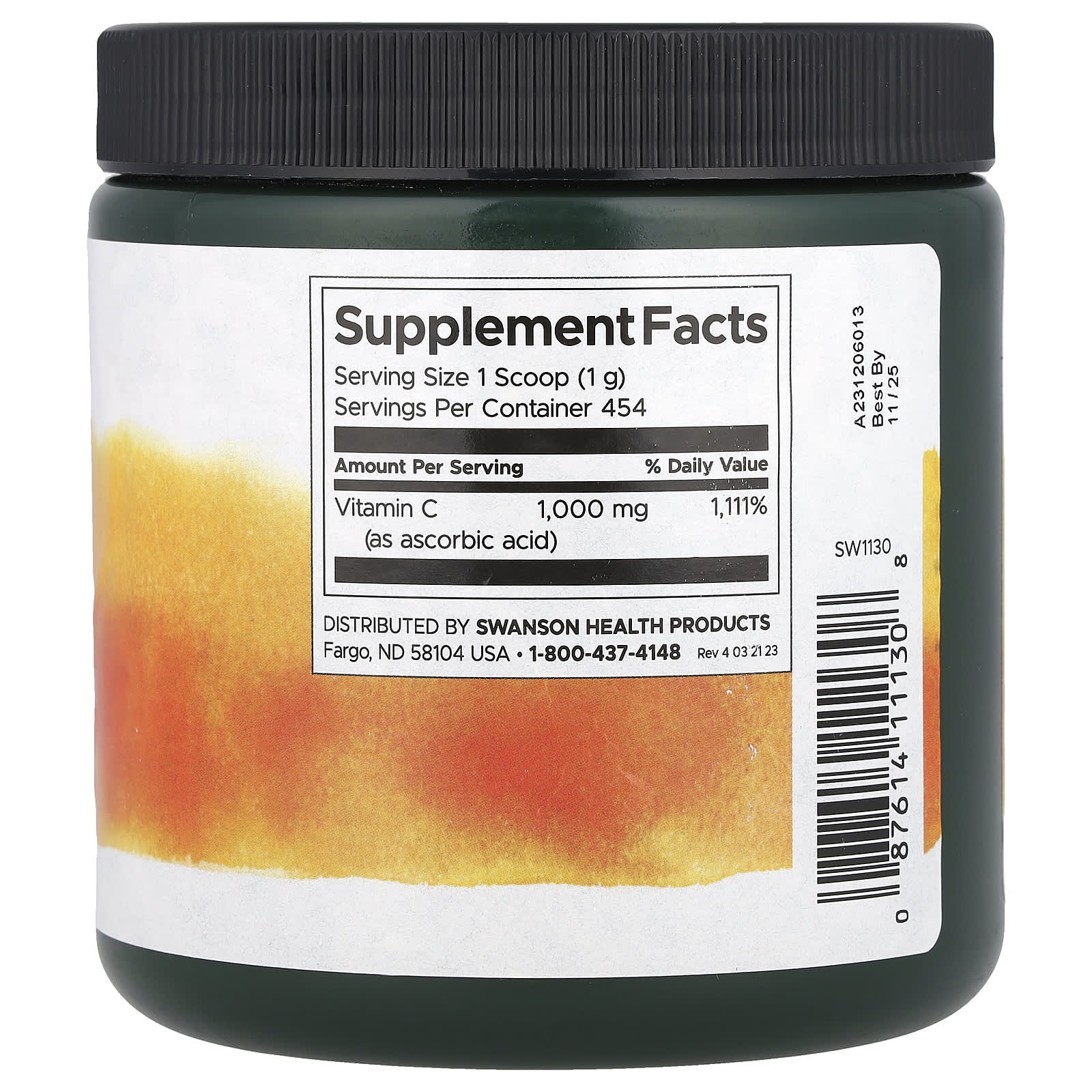 Swanson, 100% Pure C-1000, Vitamin C Powder, 16 oz (454 g) - Image 2