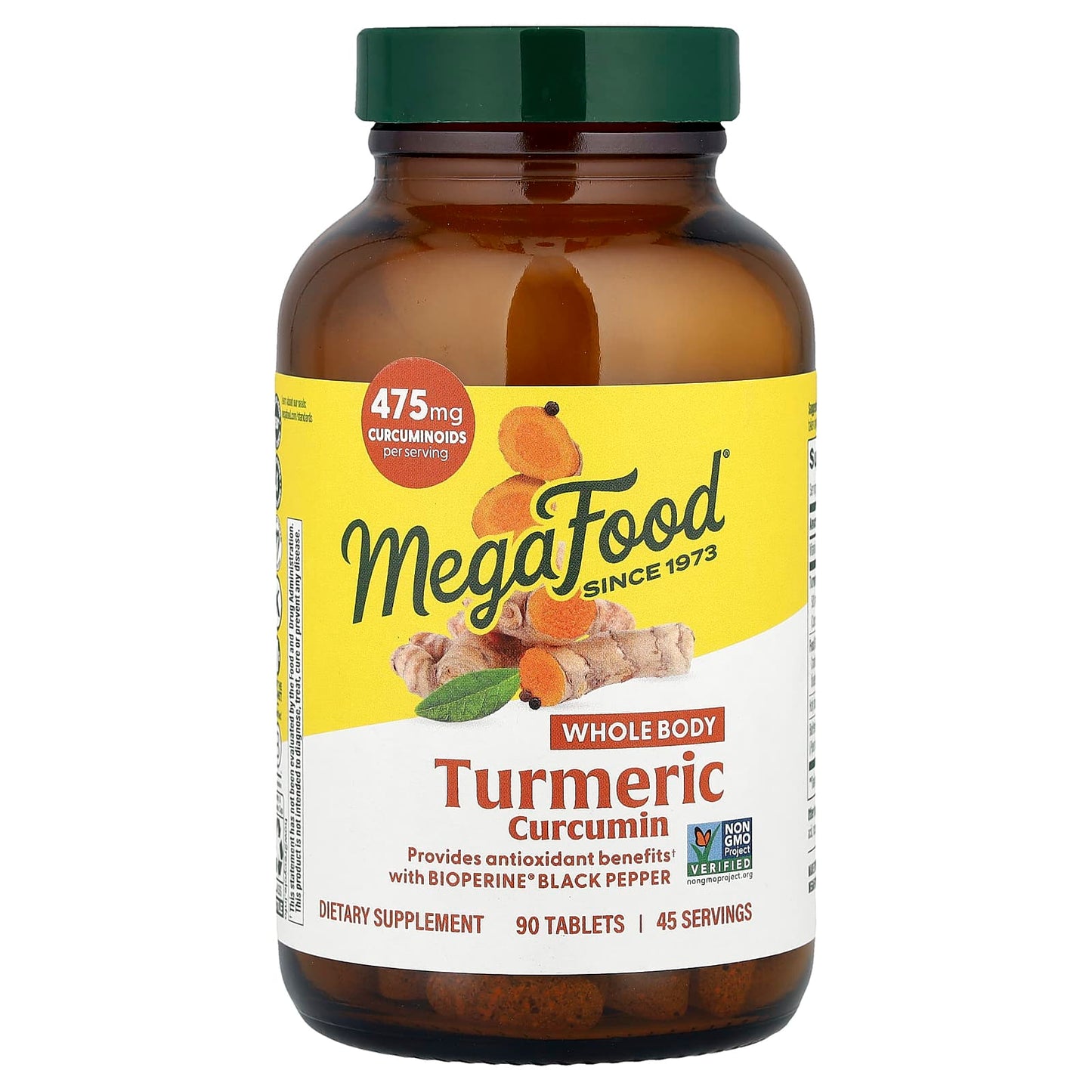 MegaFood, Turmeric Curcumin, 90 Tablets - Image 1