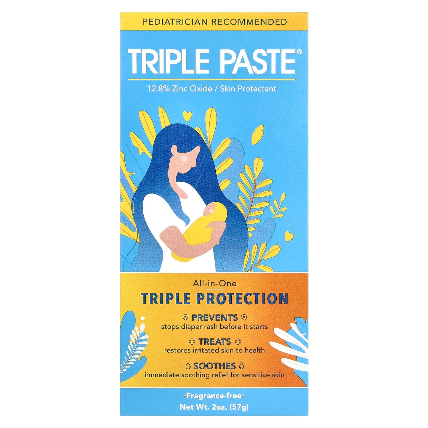 Triple Paste, Zinc Oxide, Fragrance-Free, 2 oz (57 g) - Image 1