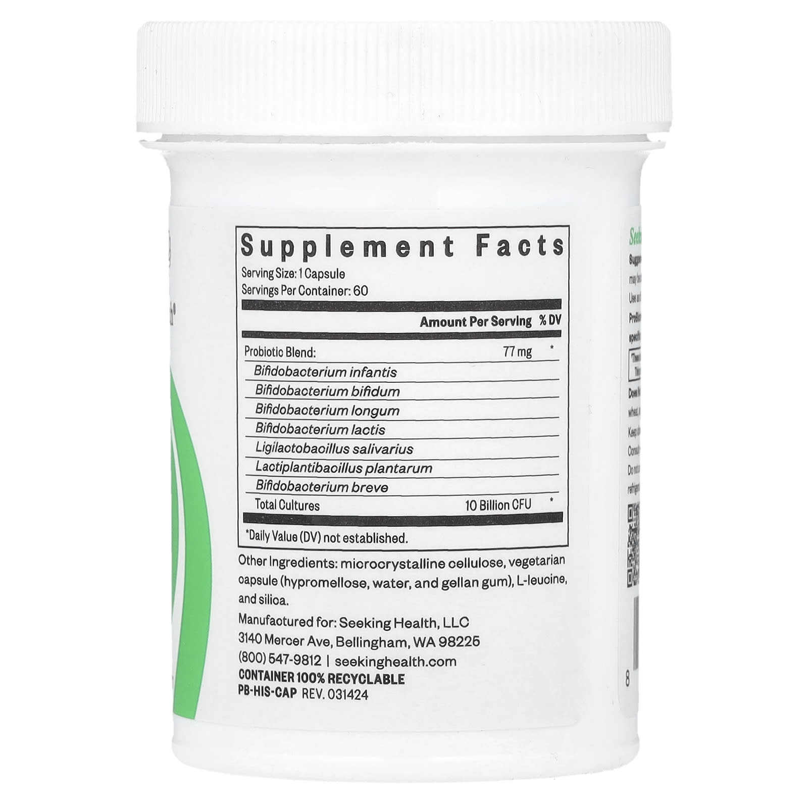 Seeking Health, ProBiota HistaminX, 10 Billion CFU, 60 Vegetarian Capsules - Image 2