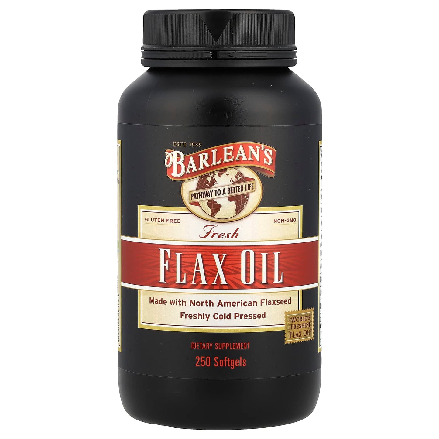 Barlean's Fresh Flax Oil 250 Softgels - Omega-3 Supplement - Image 1