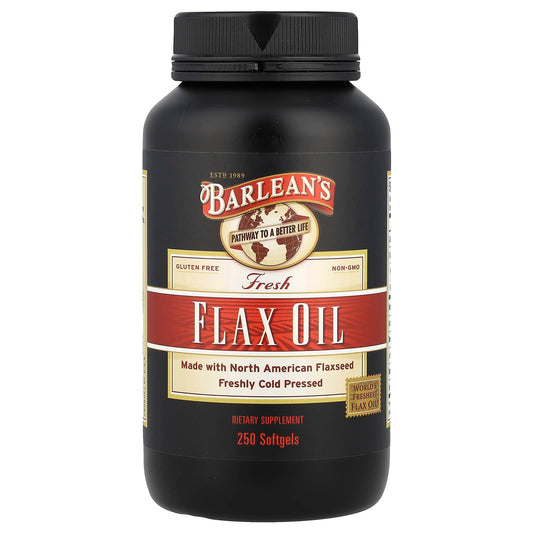 Barlean's Fresh Flax Oil 250 Softgels - Omega-3 Supplement - Image 1