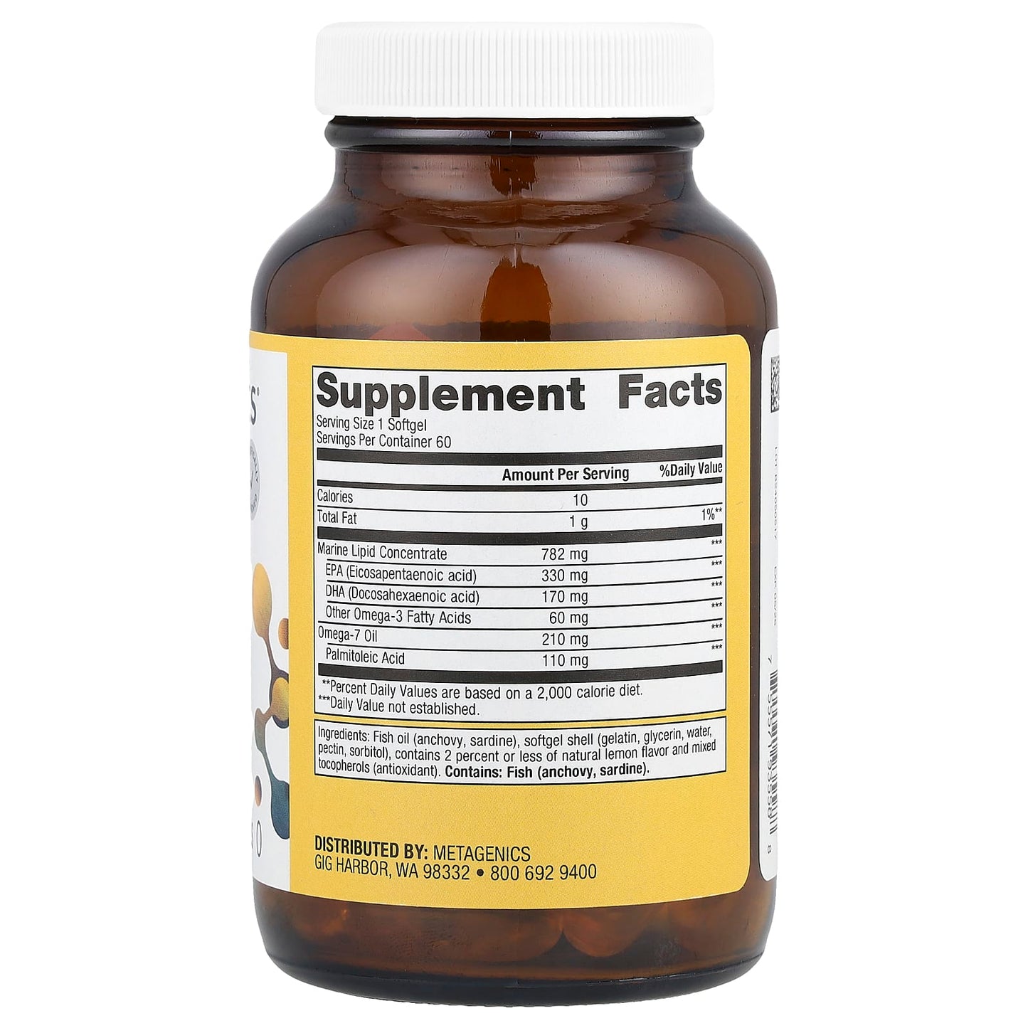 Metagenics, OmegaGenics®, Fish Oil Mega 10®, Natural Lemon, 60 Softgels - Image 2