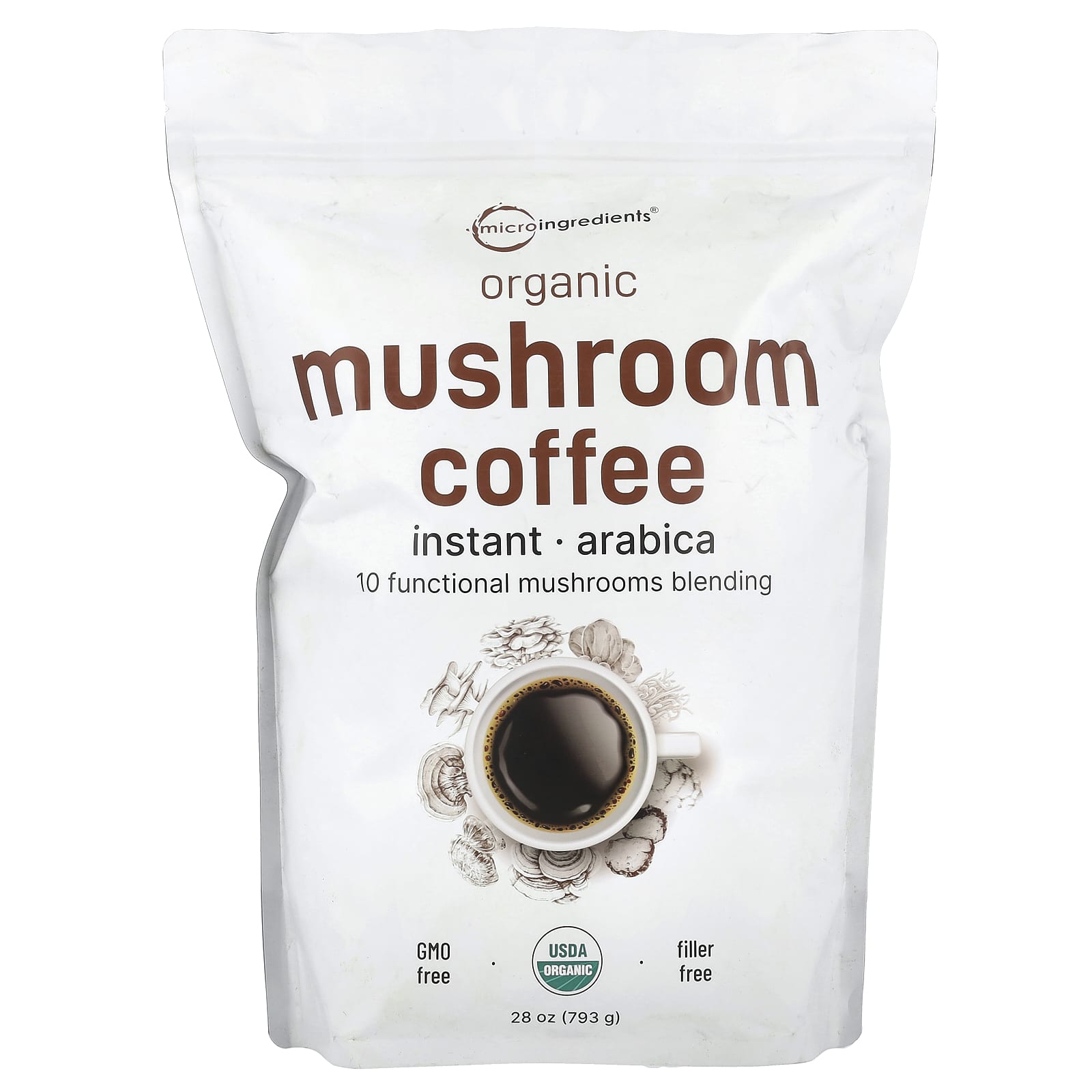 Micro Ingredients, Organic Instant Mushroom Coffee, 28 oz (793 g) - Image 1