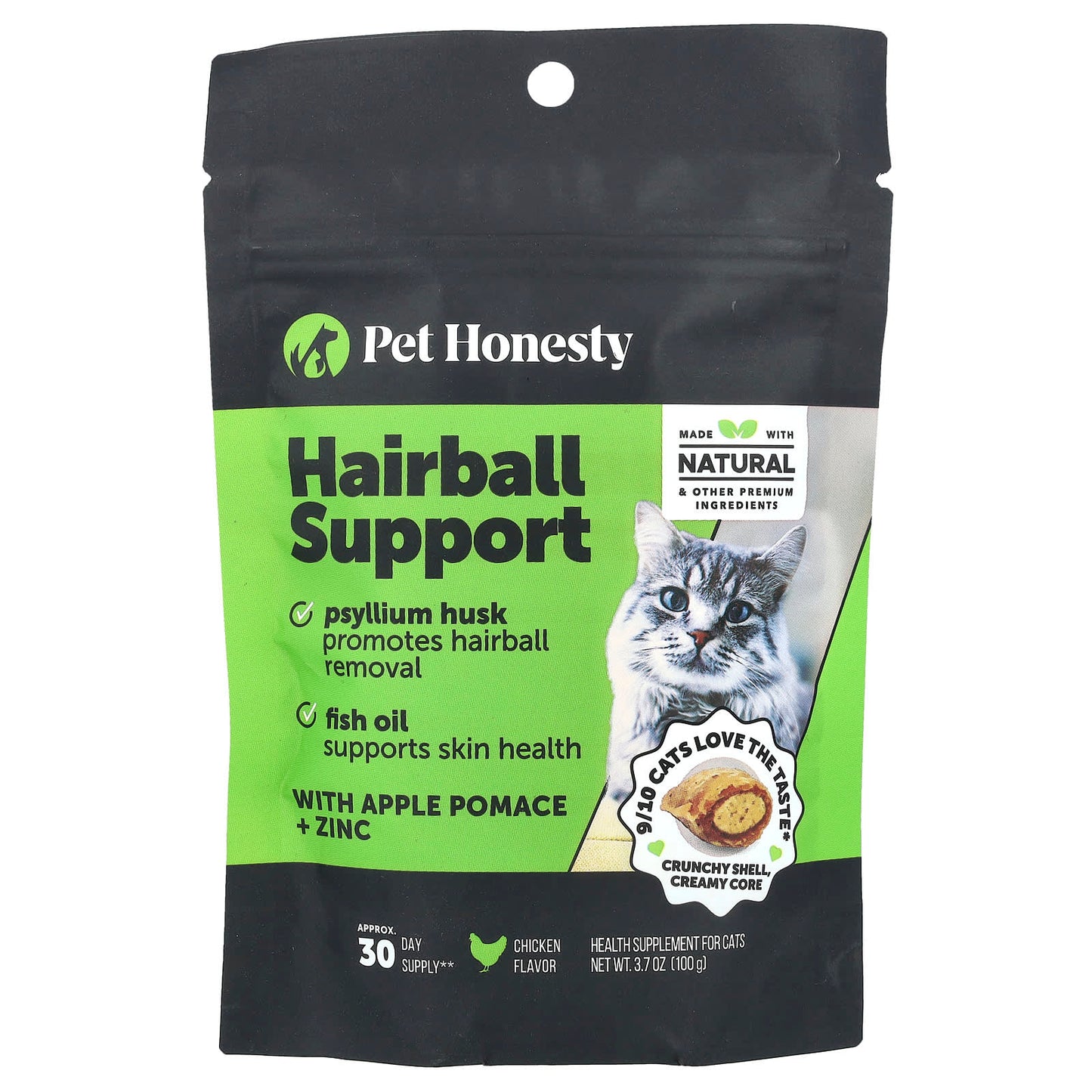 Pet Honesty, Hairball Support, For Cats, Chicken, 3.7 oz (100 g) - Image 1