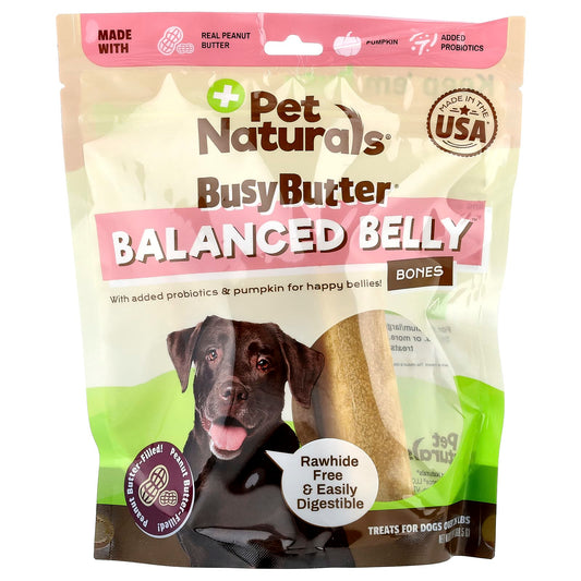 Pet Naturals, BusyButter®, Balanced Belly Bones, For Dogs Over 26 lbs, Peanut Butter-Filled, 13 oz (368.5 g) - Image 1