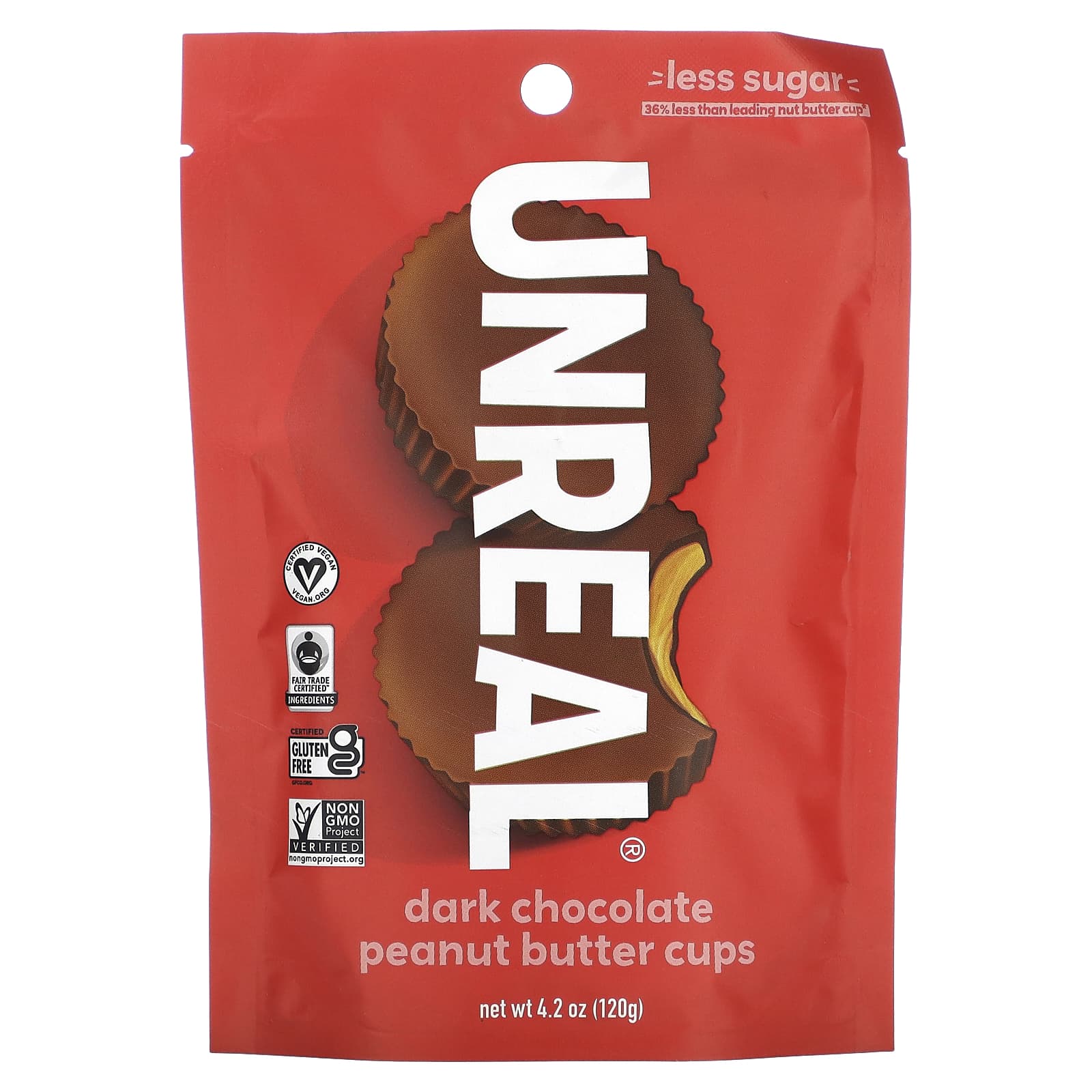 Unreal, Dark Chocolate Peanut Butter Cups, 4.2 oz (120 g) - Image 1